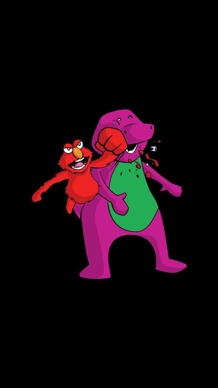 720x1280 Barney VS Elmo wallpaper