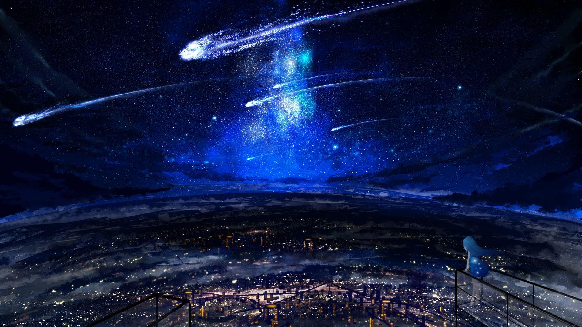 1920x1080 Anime Night Wallpaper
