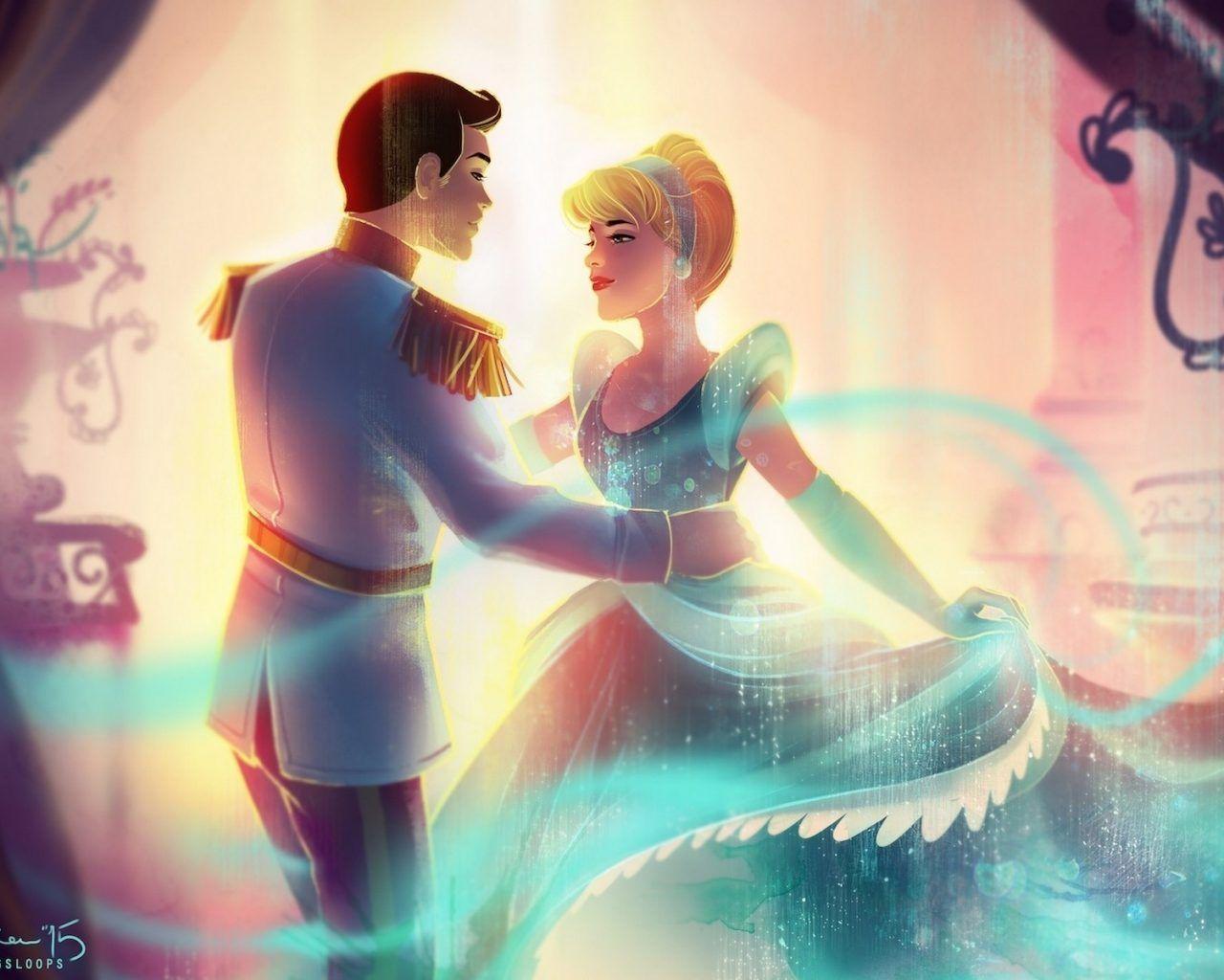 1280x1024 Princess Cinderella Dances With Prince Charming Disney Fan Art HD Wallpaper For Mobile Phone 1920x1200 :