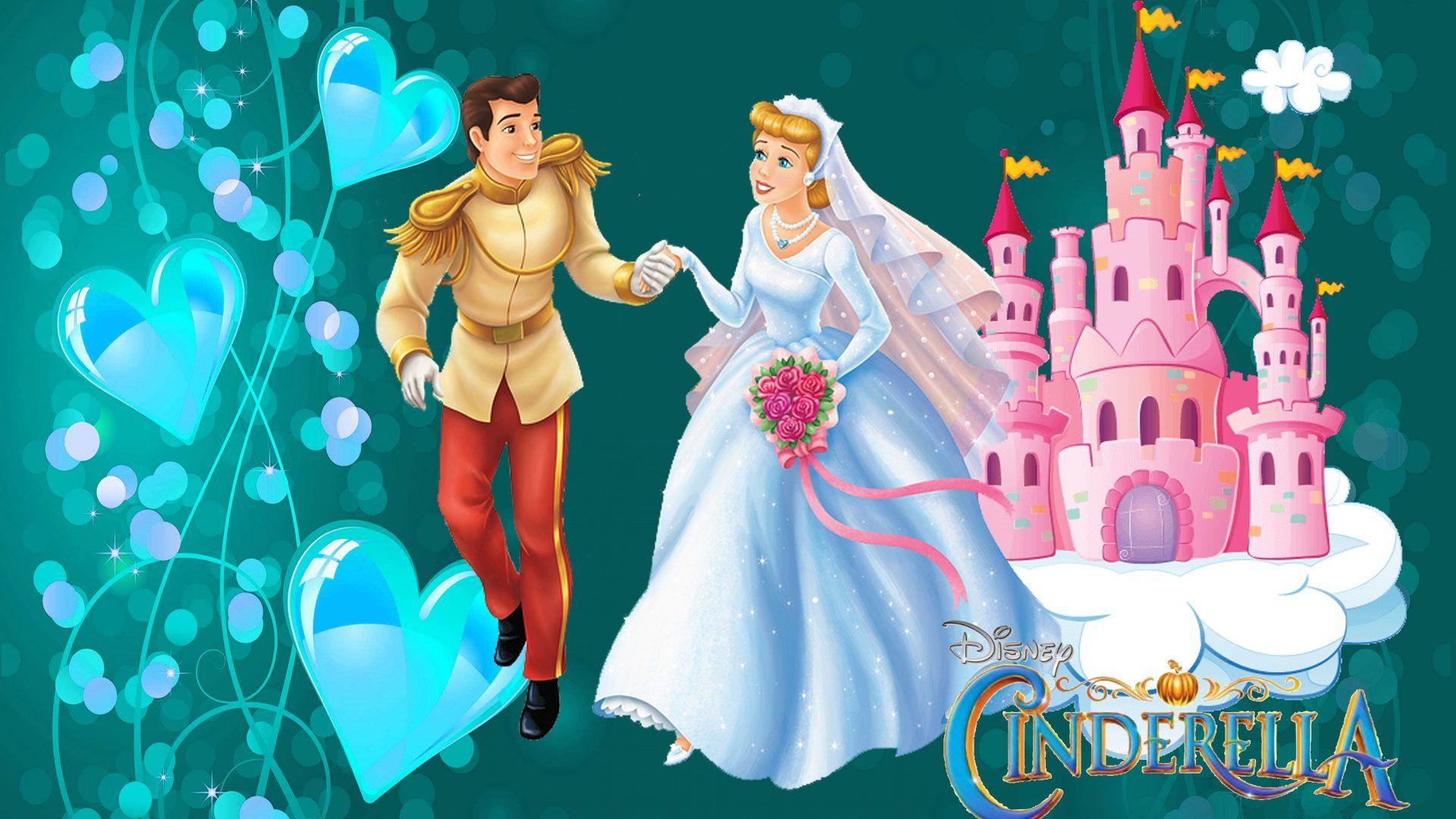 1920x1080 Cartoon Disney Princess Cinderella And Prince Charming Wedding Love Couple Wallpaper HD 1920x1200 :