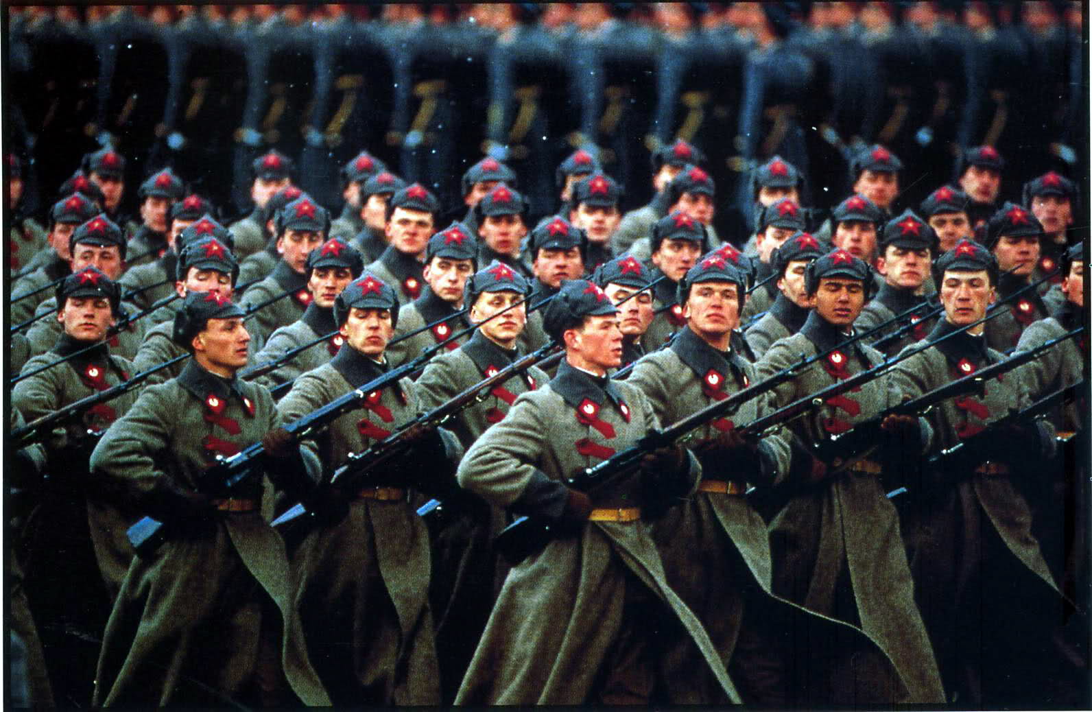 1592x1038 Soviet Army Soldiers dressed in Civil War Red Army Uniforms, 1987 [1592x1038]