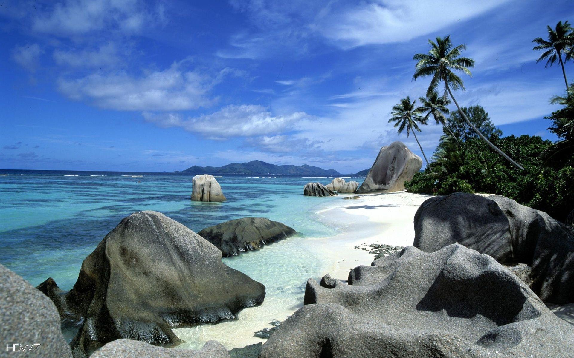 1920x1200 rocky beach on a tropical island wallpaper. HD wallpaper gallery