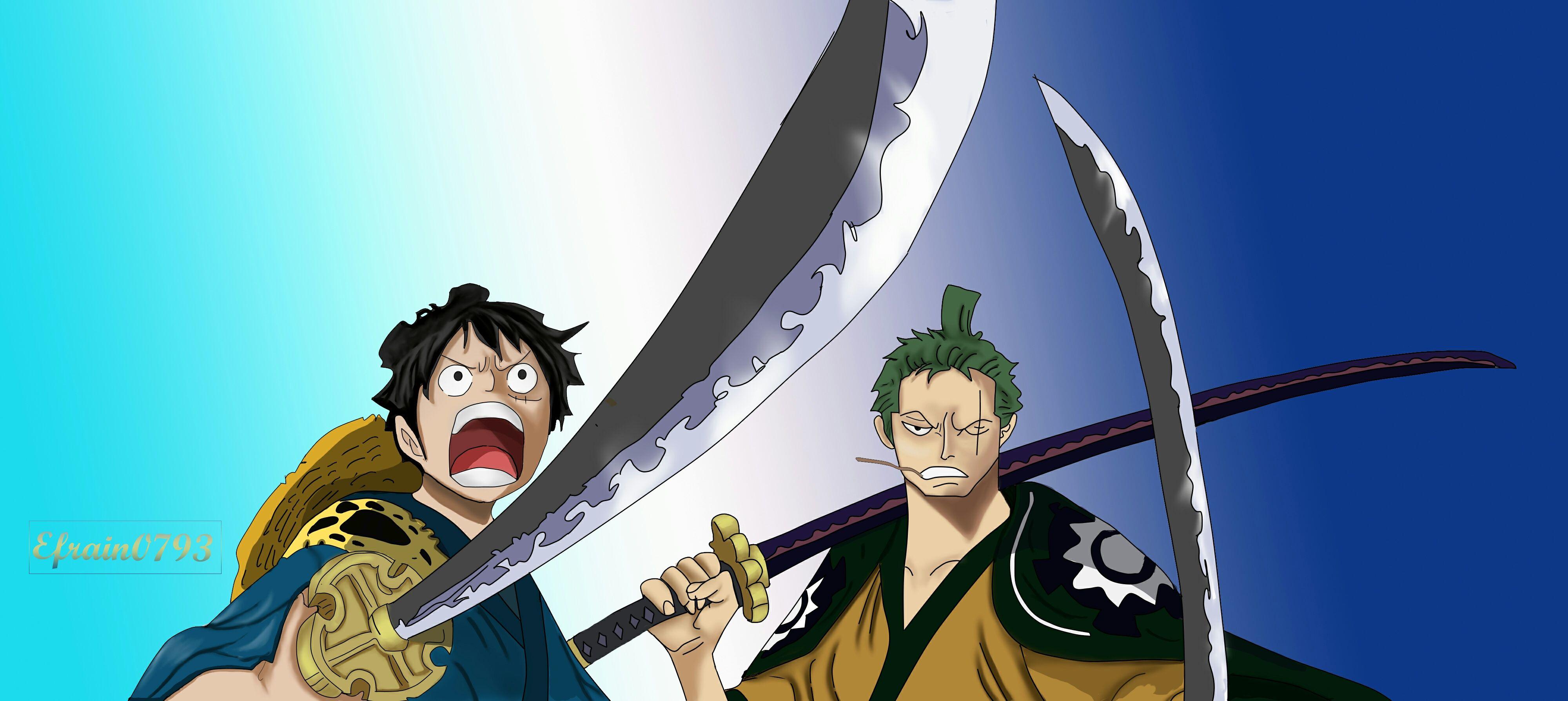 4000x1788 Luffy X Zoro Wallpaper