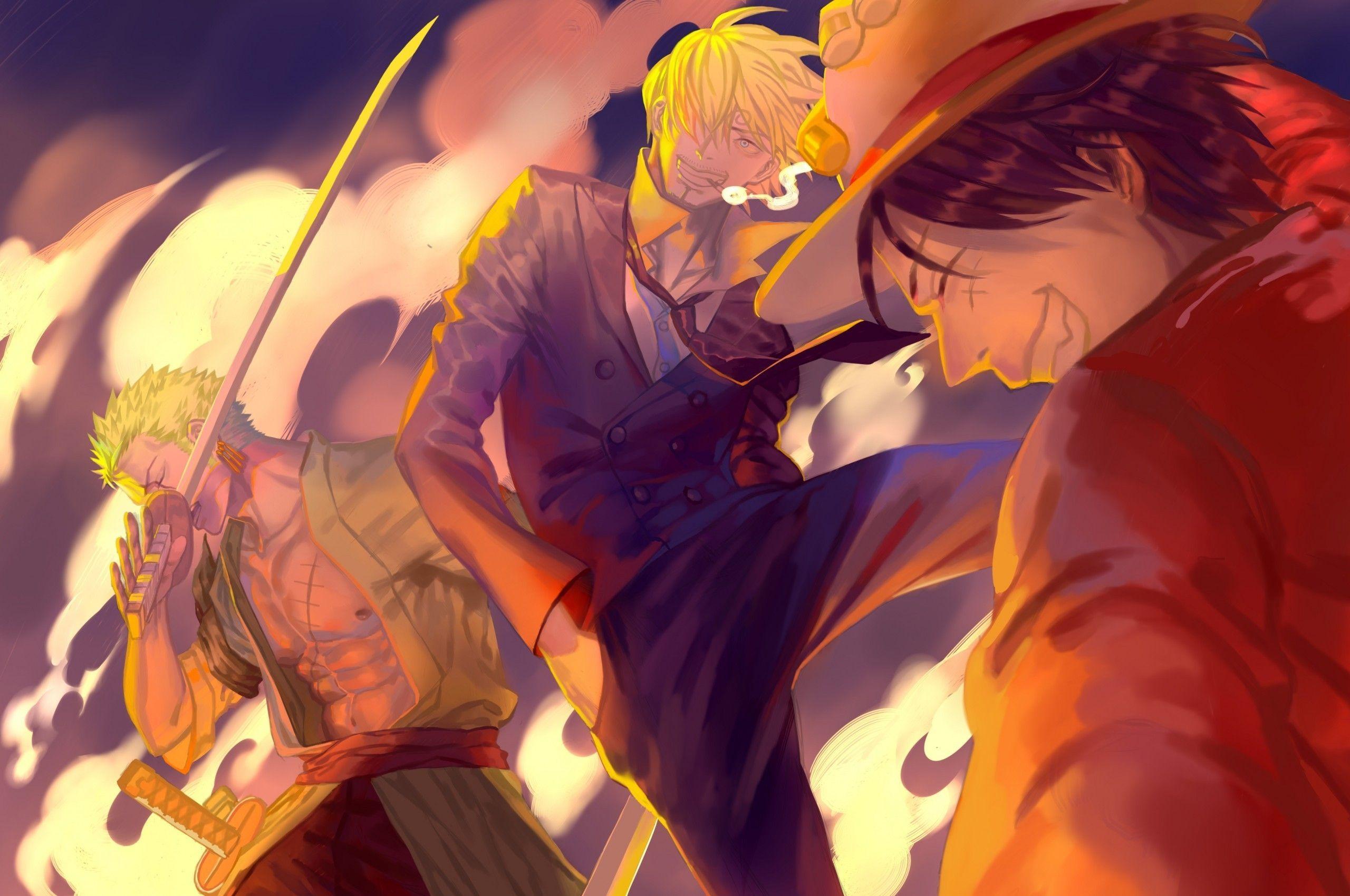 2560x1700 Luffy Zoro Sanji Wallpaper