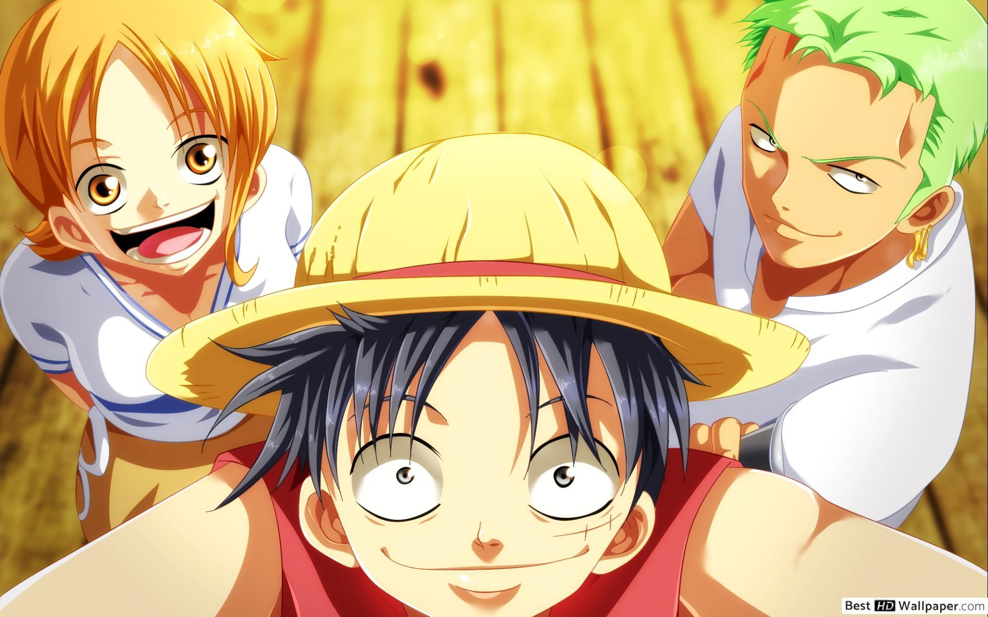 1920x1200 One Piece D. Luffy, Roronoa Zoro, Nami HD wallpaper download