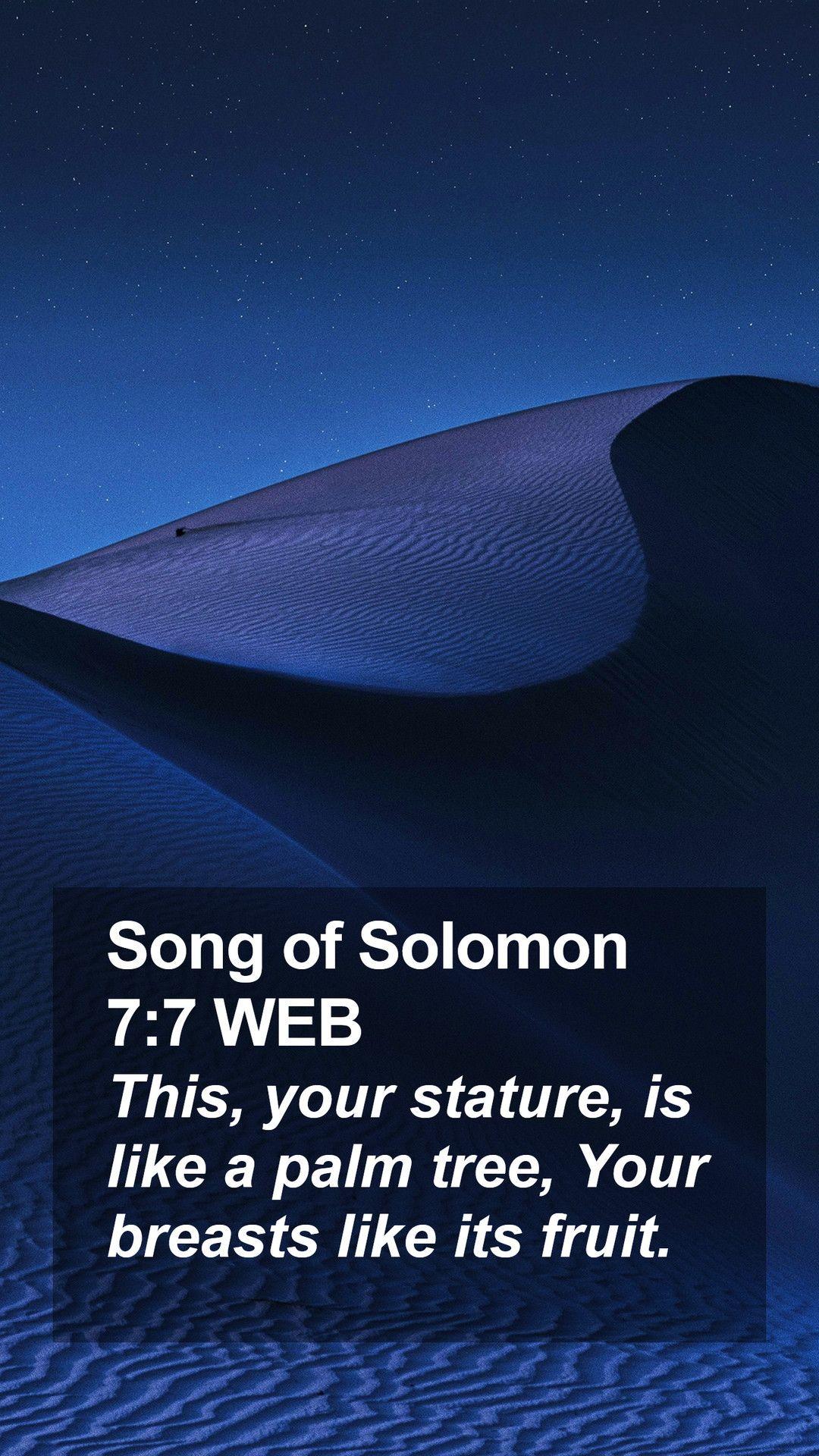 1080x1920 Song of Solomon 7:7 WEB Mobile Phone Wallpaper, your stature, is like a palm tree, Your