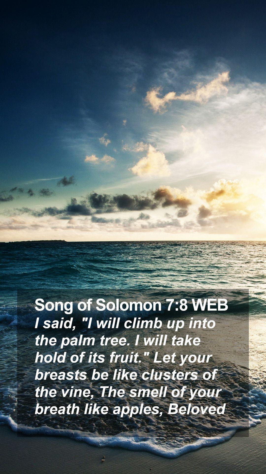 1080x1920 Song of Solomon 7:8 WEB Mobile Phone Wallpaper said, I will climb up into the palm tree. I