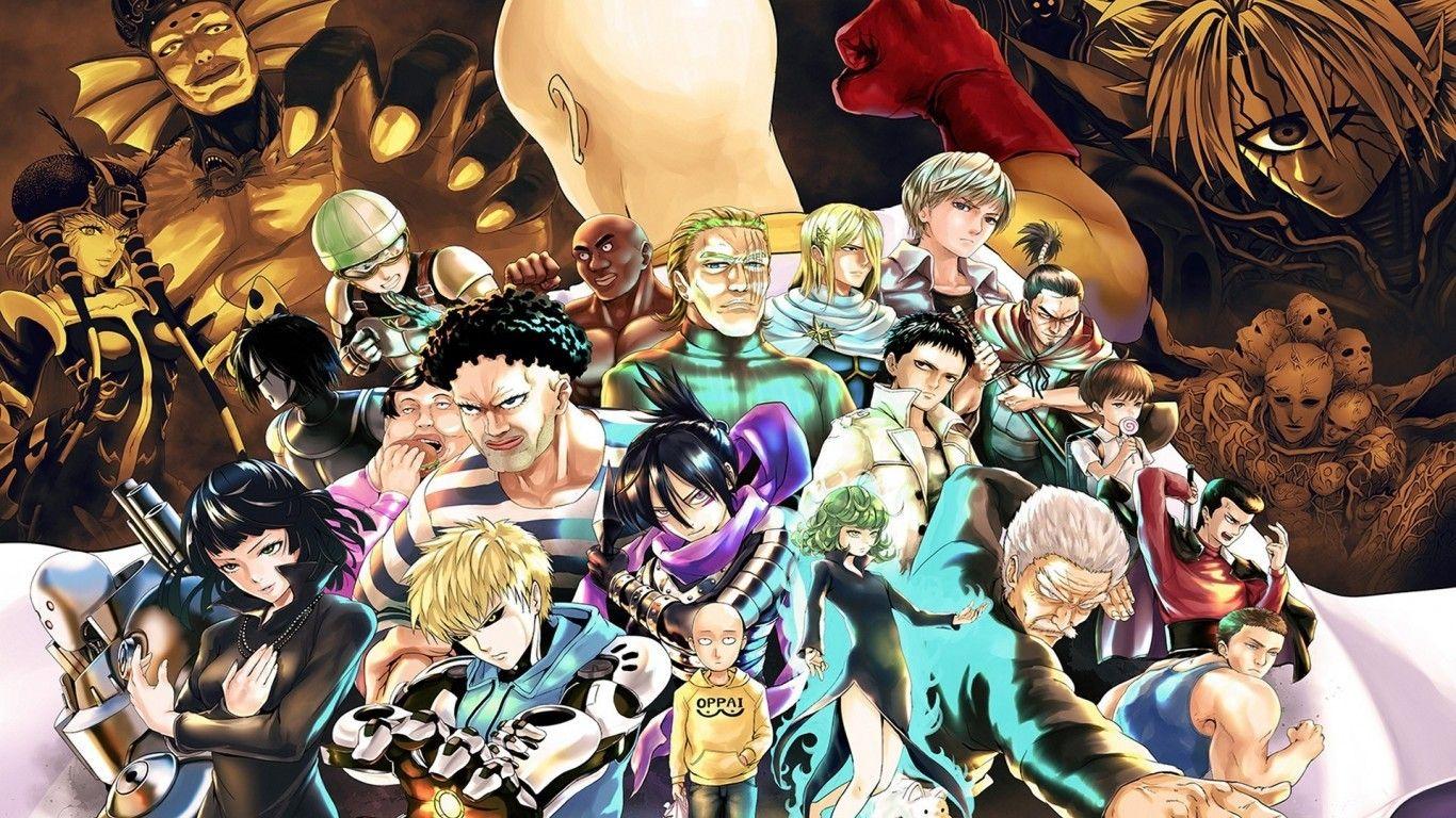 1366x768 Download 1366x768 One Punch Man, Genos, Tatsumaki, Saitama, Mumen Rider Wallpaper for Laptop, Notebook
