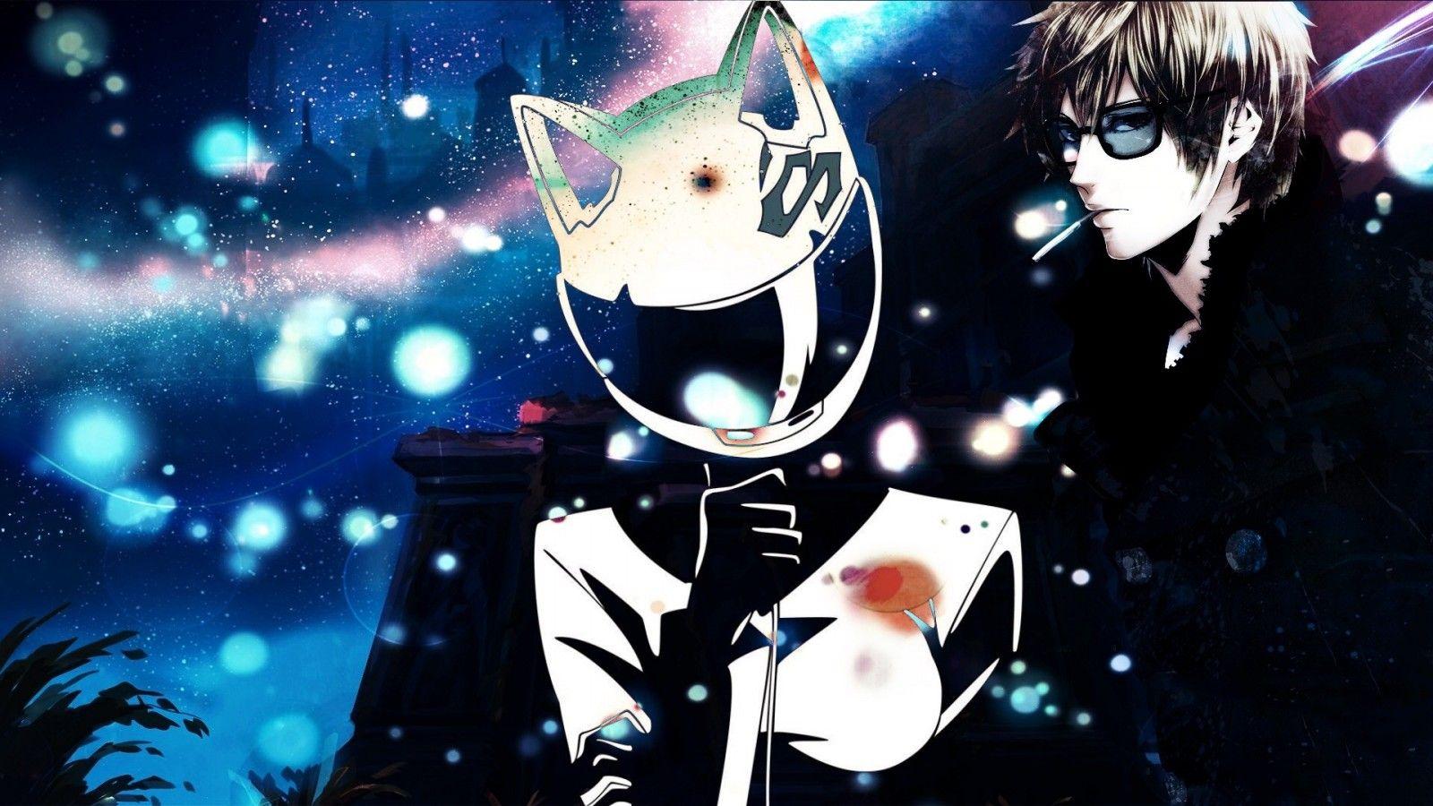 1600x900 illustration, anime, cartoon, Durarara, Celty Sturluson, Heiwajima Shizuo, screenshot, computer wallpaper. Mocah HD Wallpaper