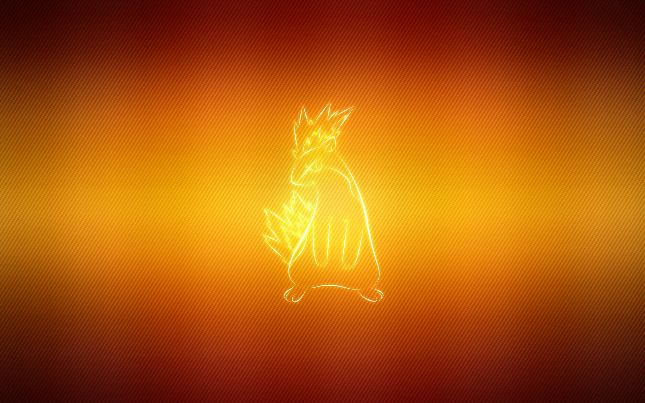 2560x1600 Download wallpaper 2560x1600 pokemon, yellow, background, cartoon, quilava HD background