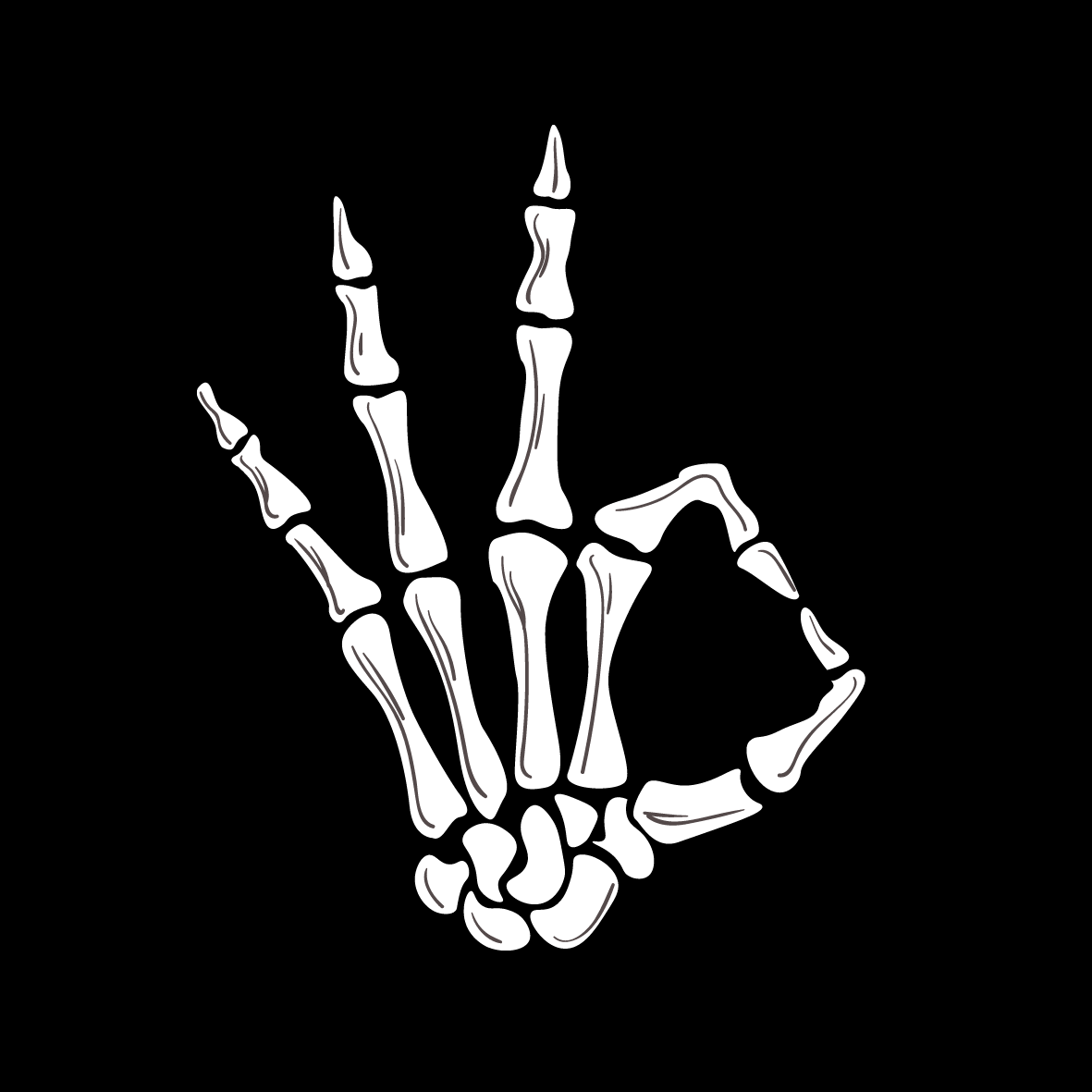 Skeleton Hand Drawing On Hand Aesthetic - img-wut