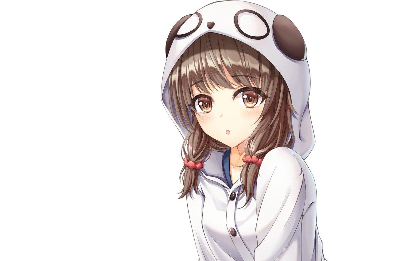 1332x850 Wallpaper girl, hood, white background, Seishun Yarou wa bunny girl Senpai no Yu Thigh image for desktop, section сёдзё