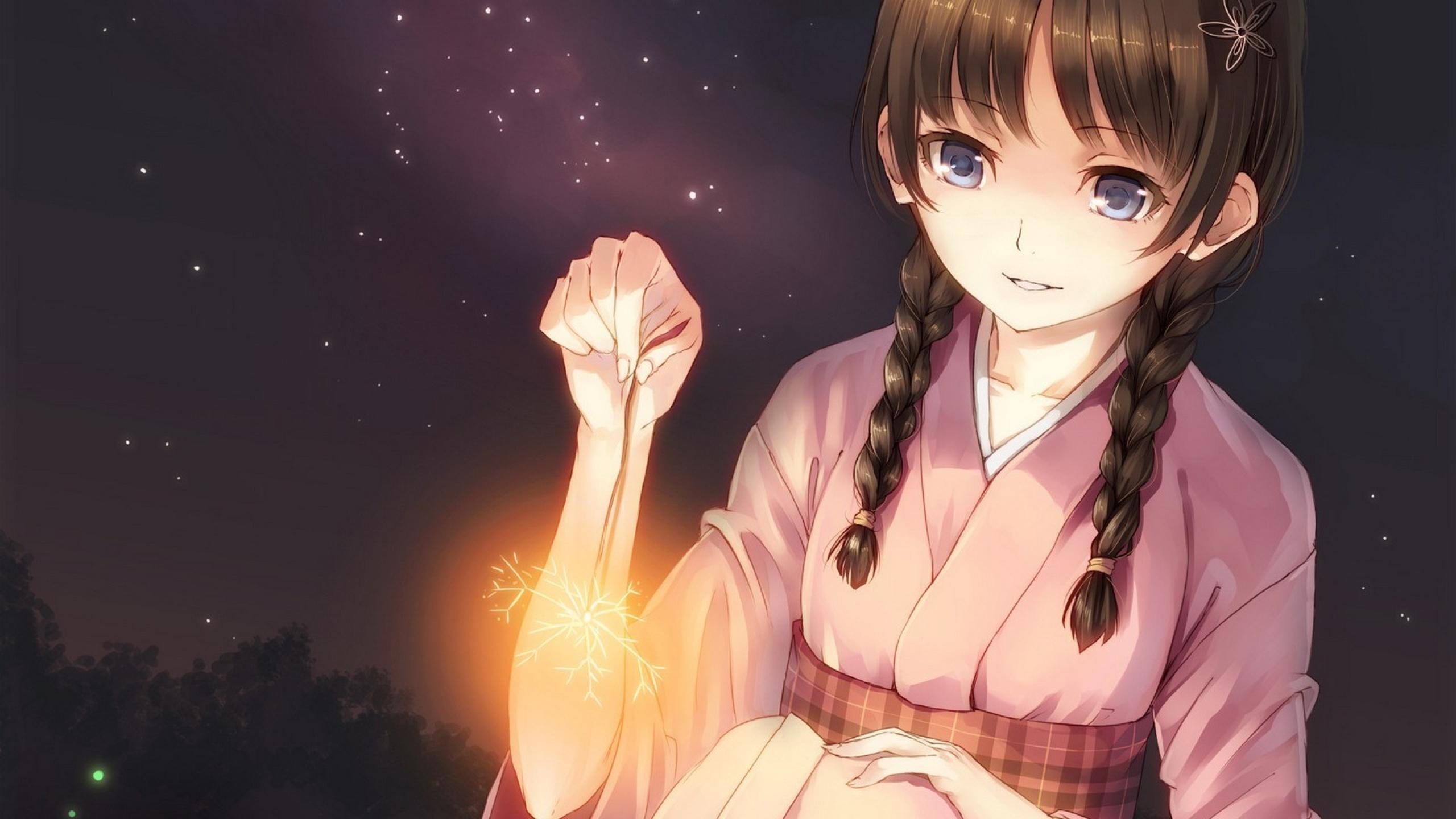 2560x1440 anime, girl, kimono 1440P Resolution Wallpaper, HD Anime 4K Wallpaper, Image, Photo and Background