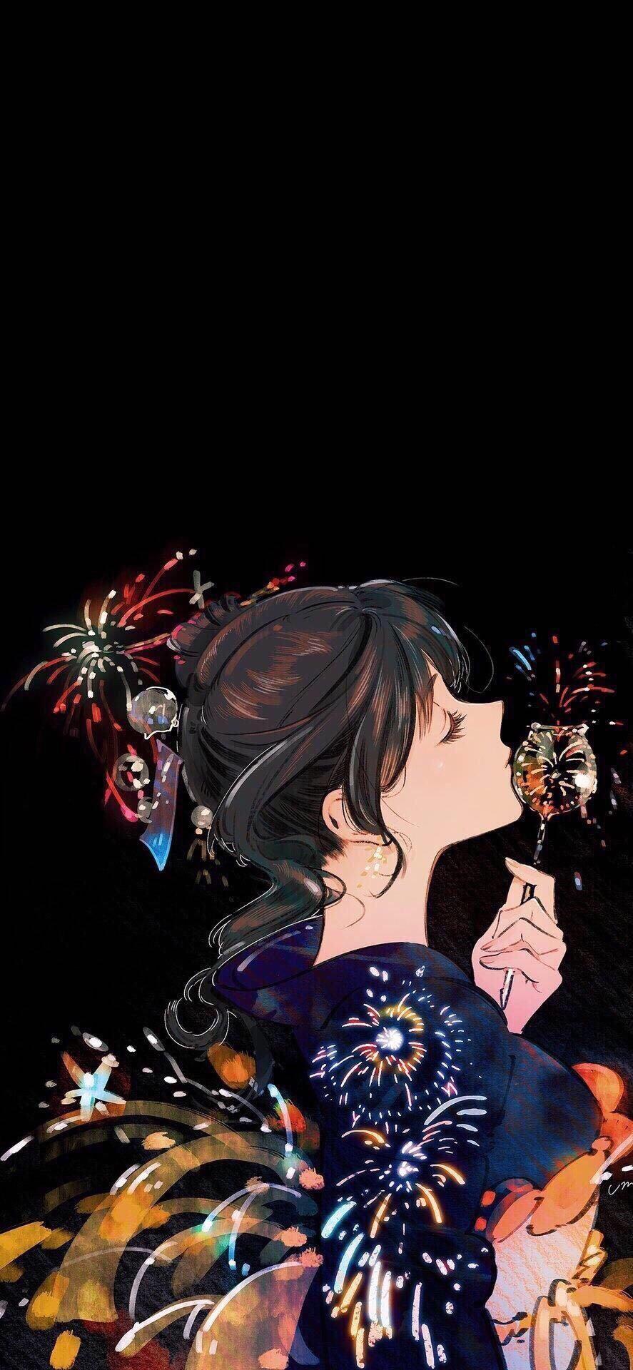 887x1920 Beautiful Japanese Anime Girl Wallpaper