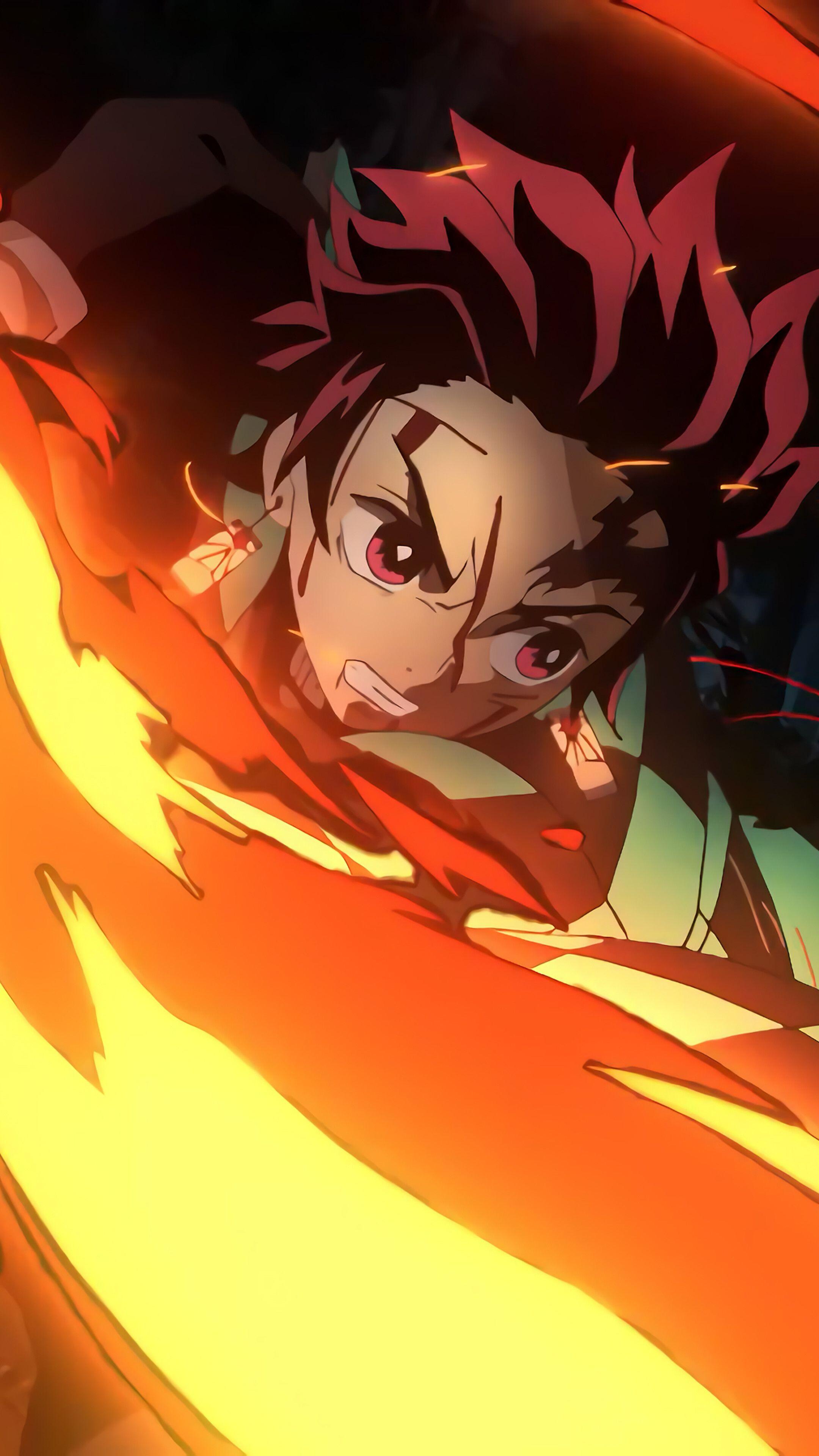 2160x3840 Tanjiro, Flaming, Katana, Kimetsu no Yaiba, 4K phone HD Wallpaper, Image, Background, Photo and Picture. Mocah HD Wallpaper