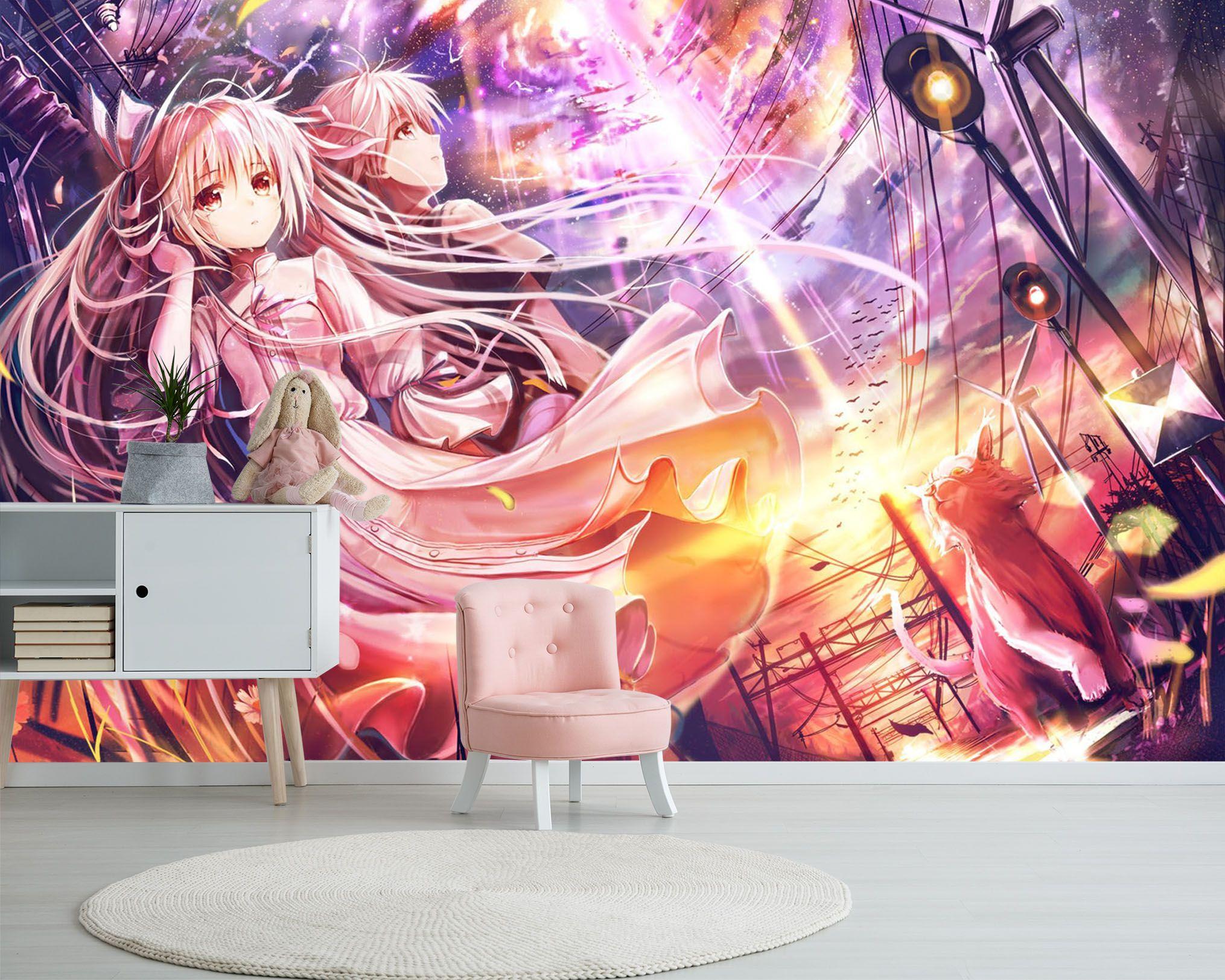2030x1625 Self Adhesive 3D Cute Girl 9955544433 Japan Anime Wall Paper mural Wall Print Decal Wall Murals. Wallpaper