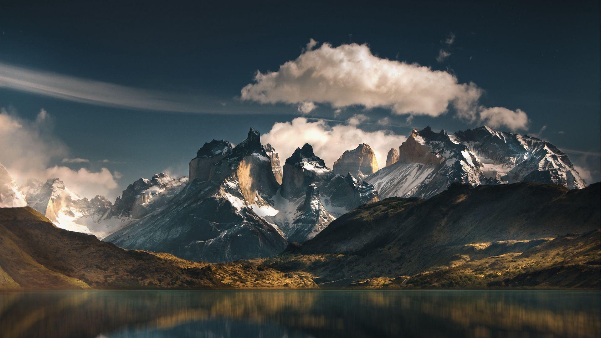 1920x1080 Wallpaper Mountains, Lake, National Park, Reflection, Del Paine National Park HD Wallpaper