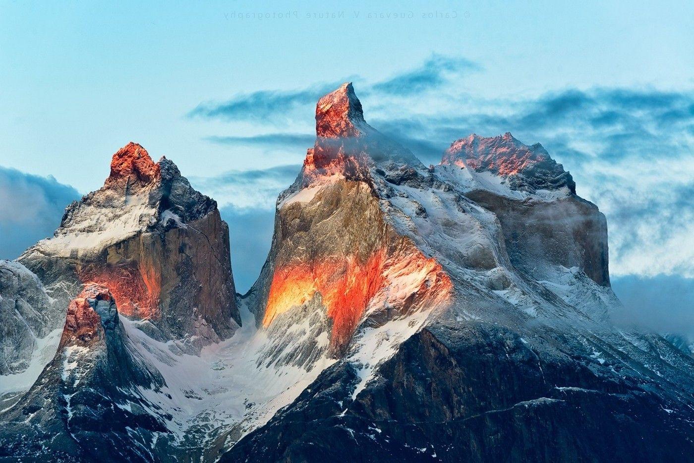 1400x934 nature, Landscape, Mountain, Sunrise, Snowy Peak, Summit, Sunlight, Torres Del Paine, National Park, Chile Wallpaper HD / Desktop and Mobile Background