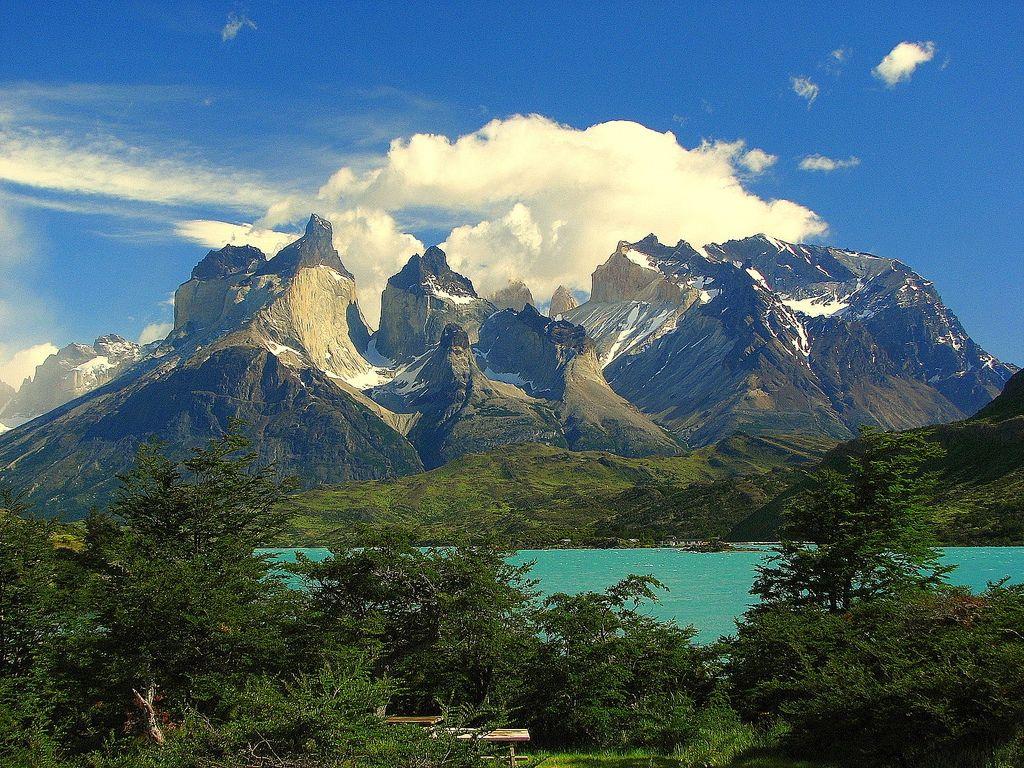 1024x768 chile mountains Torres del Paine