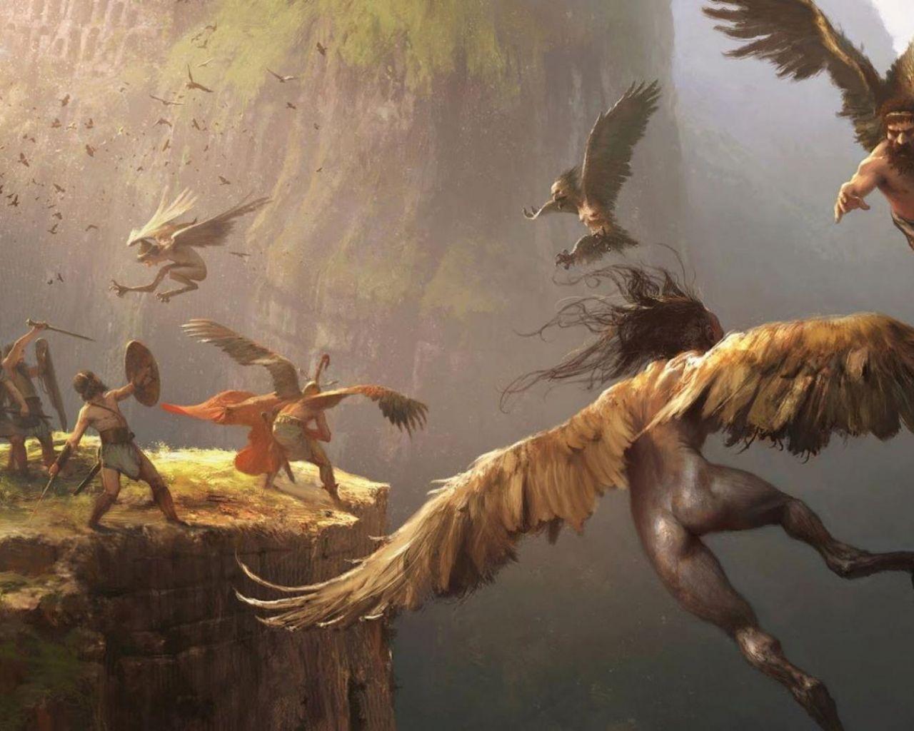 1280x1024 Free download Wings fantasy art artwork harpy greek mythology wallpaper 75327 [1920x1080] for your Desktop, Mobile & Tablet. Explore Greek God Wallpaper. Greek Mythology Wallpaper, Free Greek Wallpaper