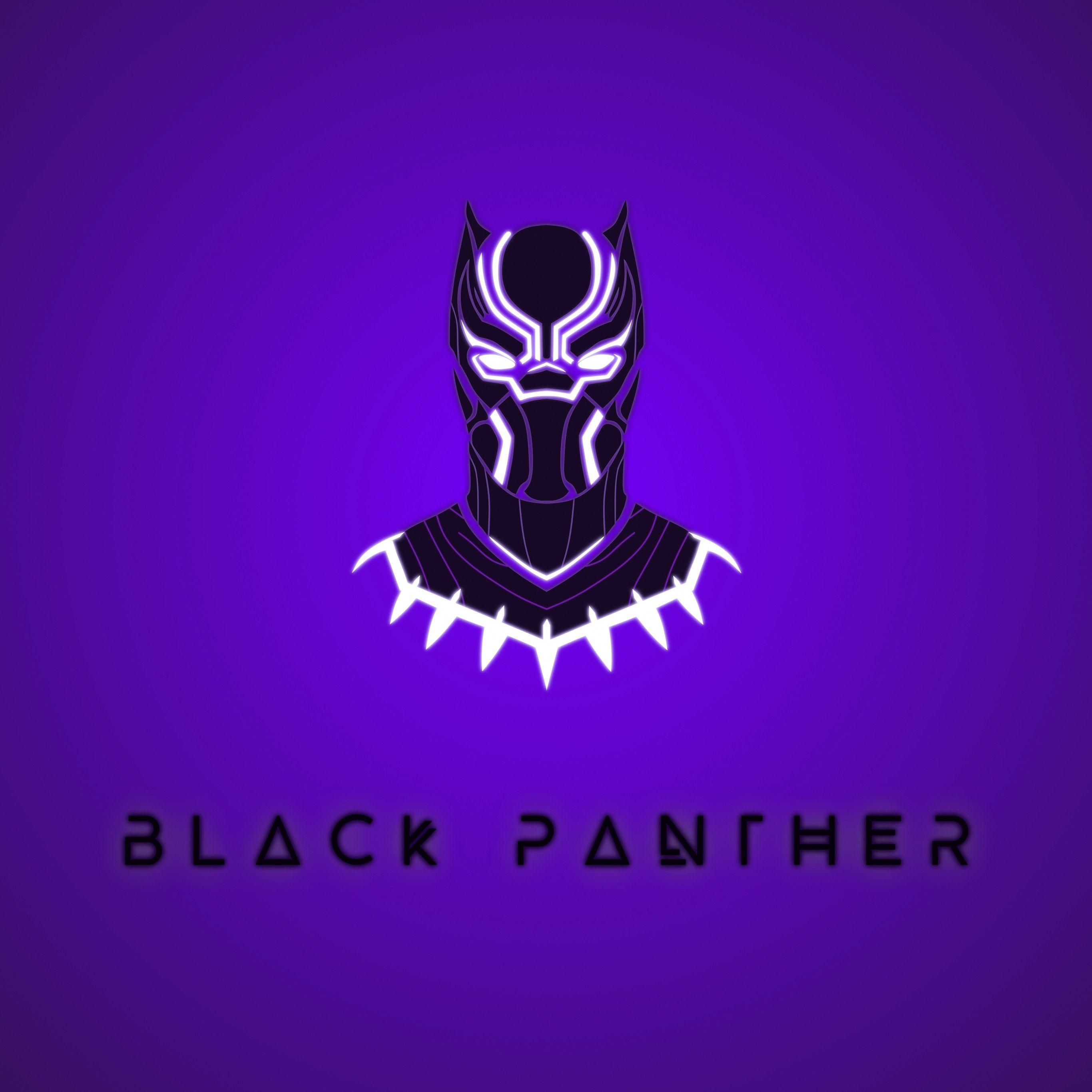 2732x2732 Black Panther Wallpaper 4K, Minimal art, Marvel Superheroes, Graphics CGI