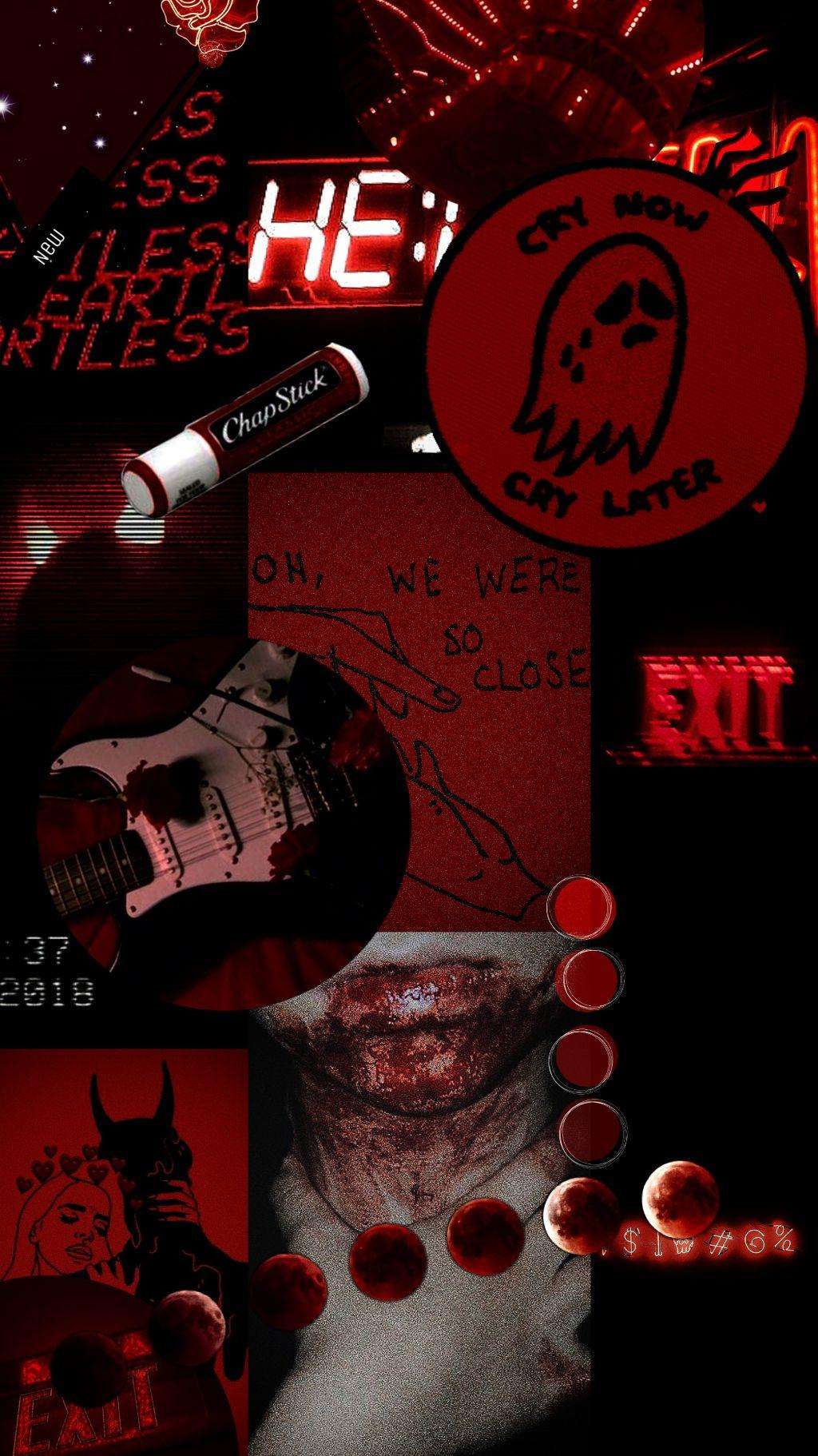 1024x1822 Aesthetic Red And Black Wallpaper PC