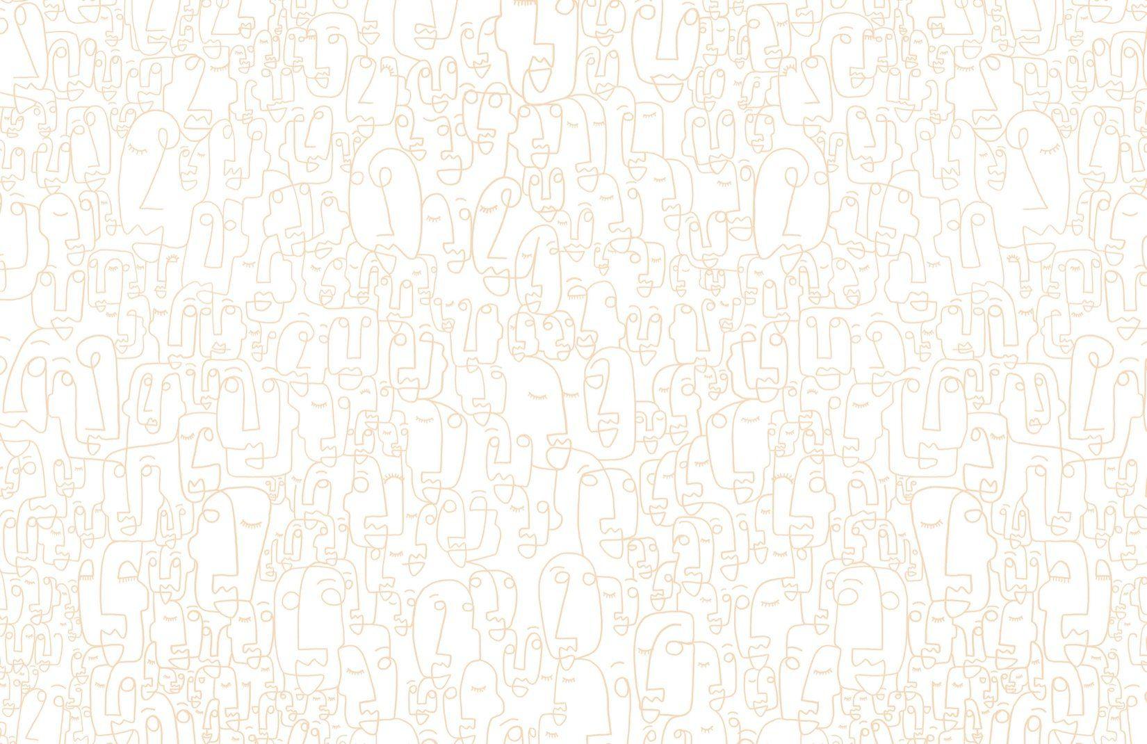 1650x1070 Nude Line Drawing Face Wallpaper Mural