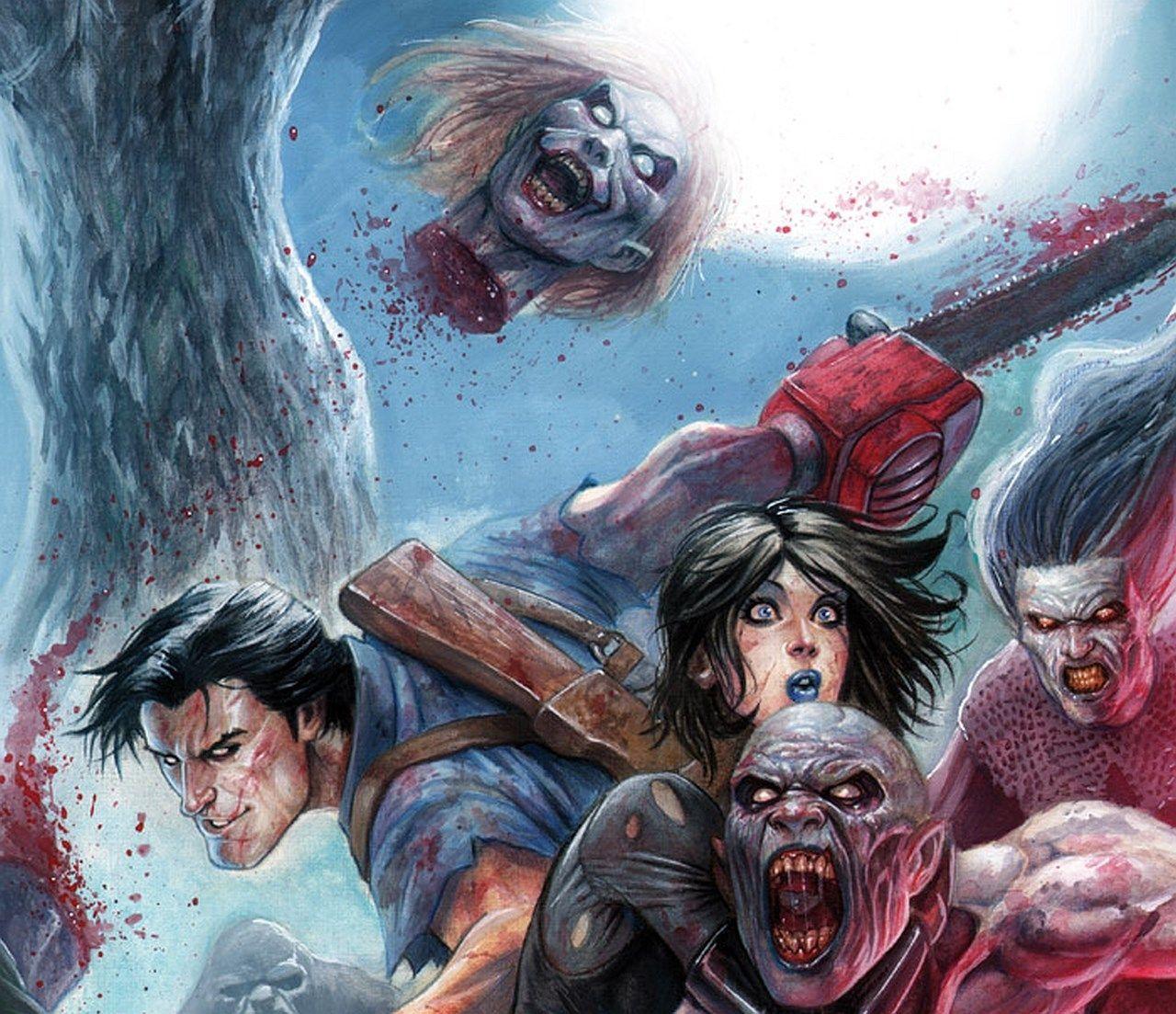 1280x1103 Free screensaver army of darkness vs. Comic art, Art, Painting