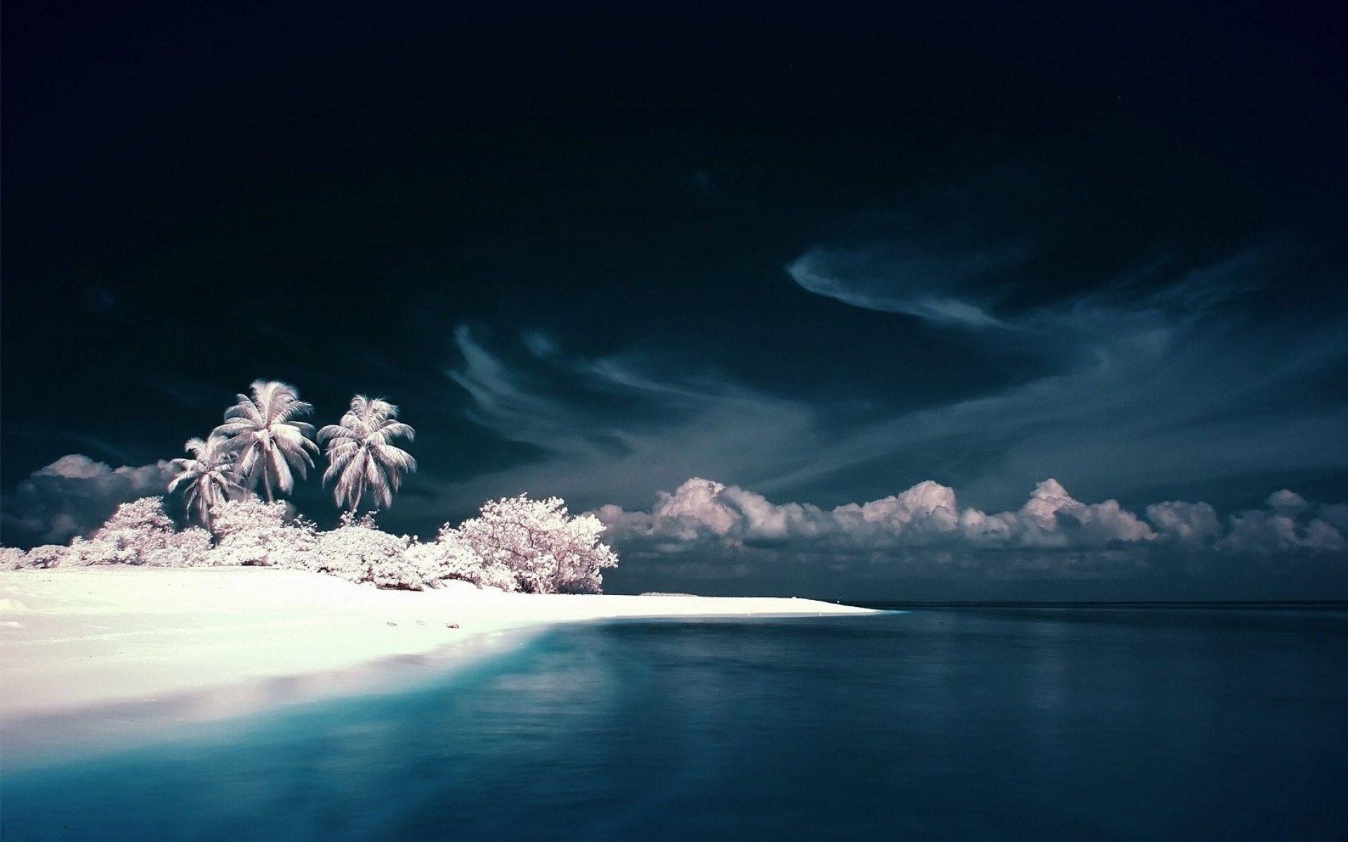 1920x1200 Snow White Beach Ocean & Sky desktop PC and Mac wallpaper