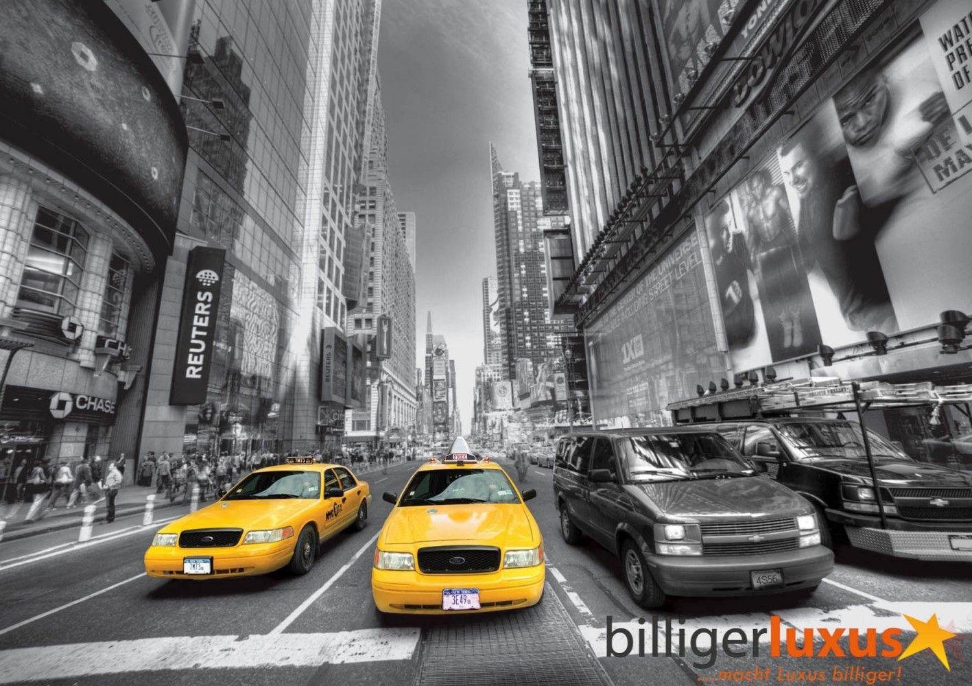 1417x1000 Mural wallpaper Yellow Cap New York black white 360cmx254cm