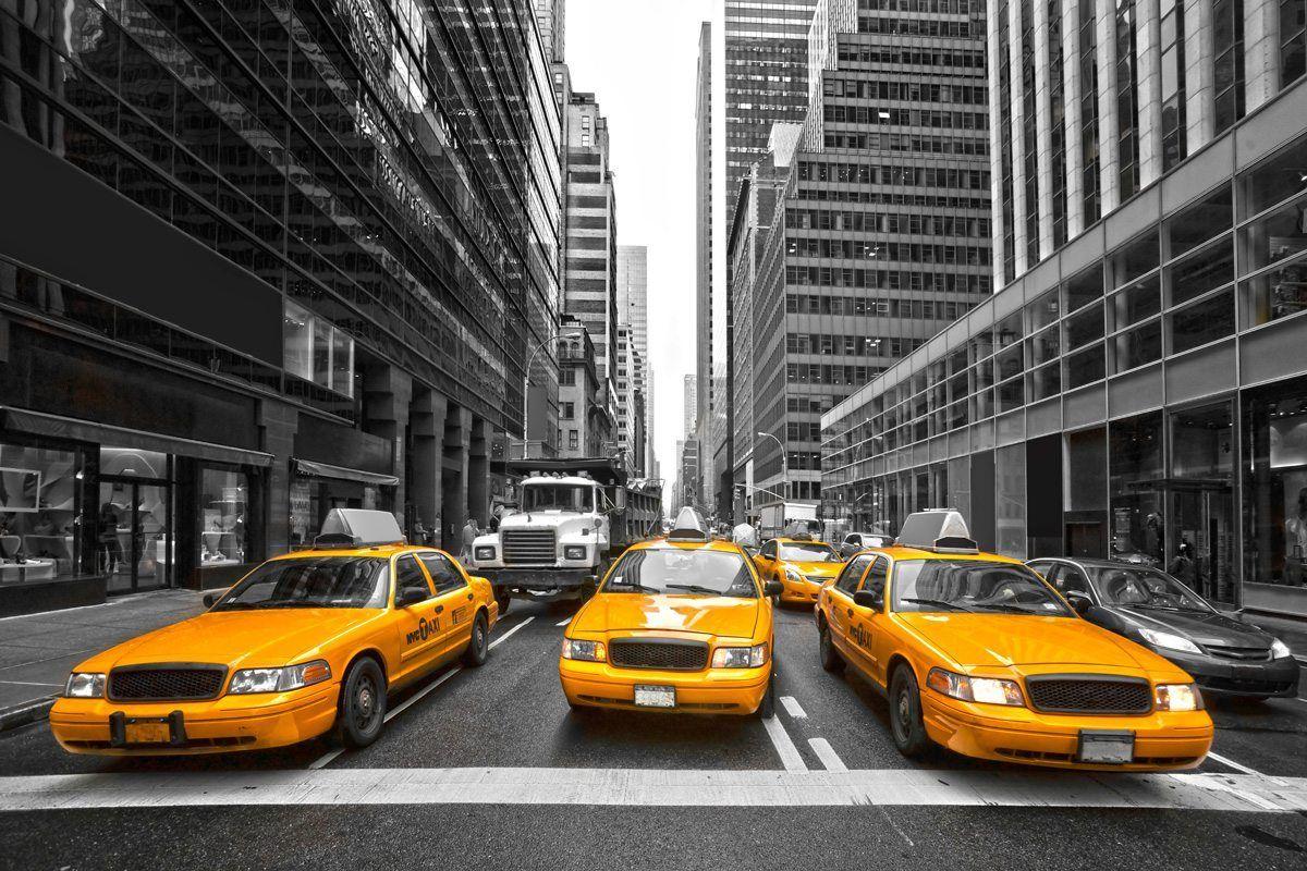 1200x800 New York City Taxi Wallpaper Wall Mural by LoveAbode.com. New york taxi, New york city, Yellow taxi