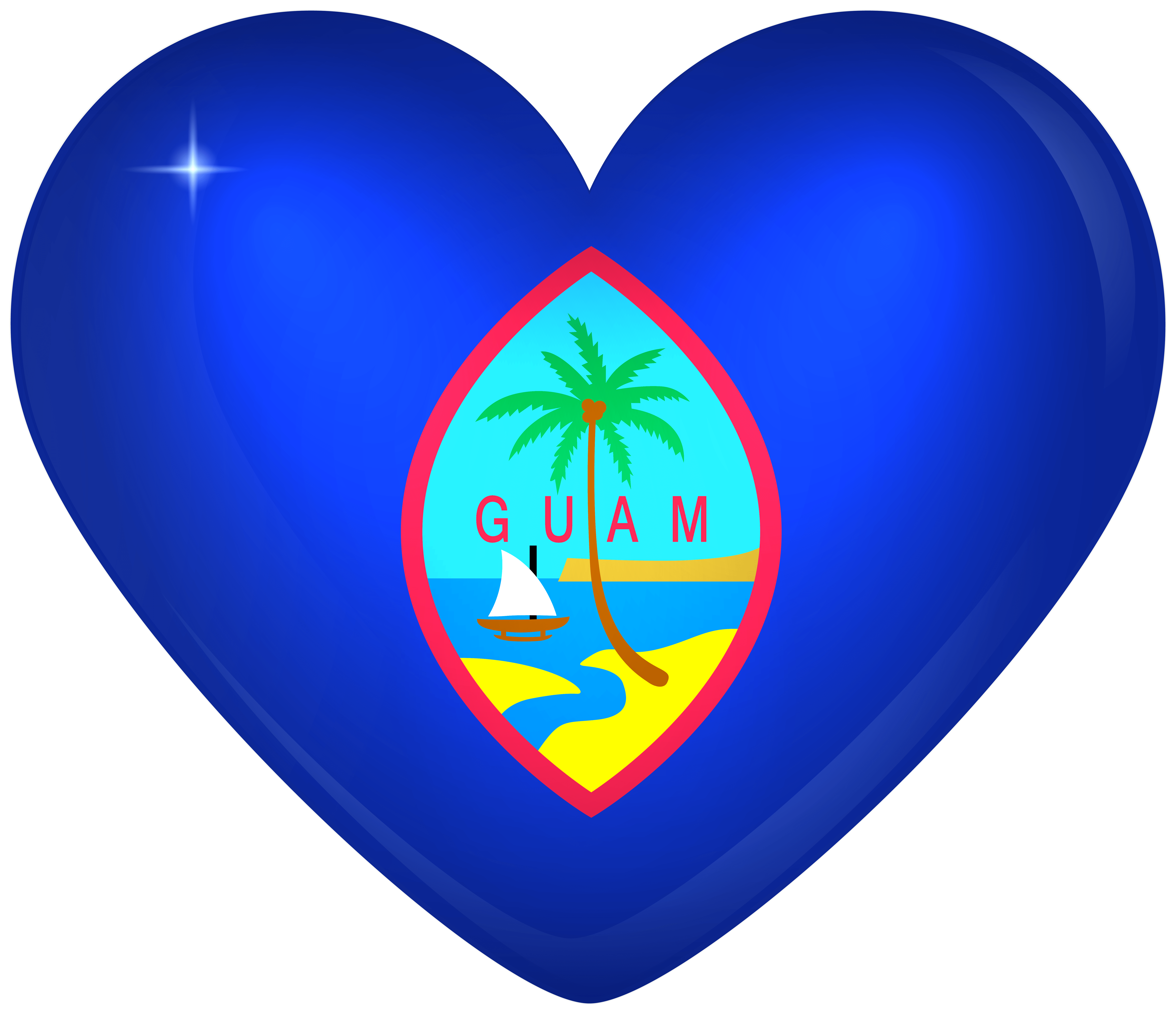 6000x5176 Guam Large Heart Flag Quality Image And Transparent PNG Free Clipart