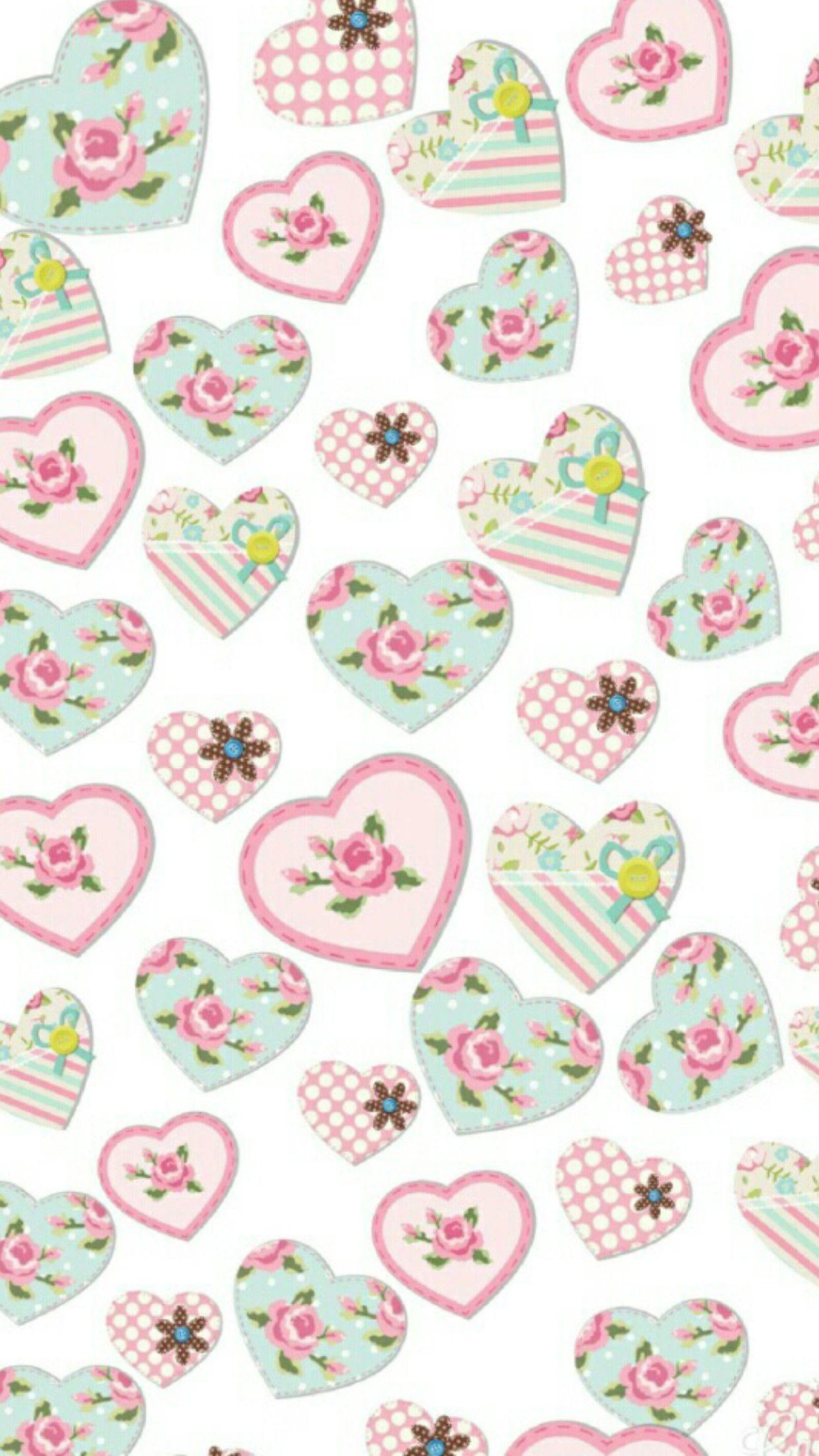1242x2208 Cute Hearts Wallpaper background picture