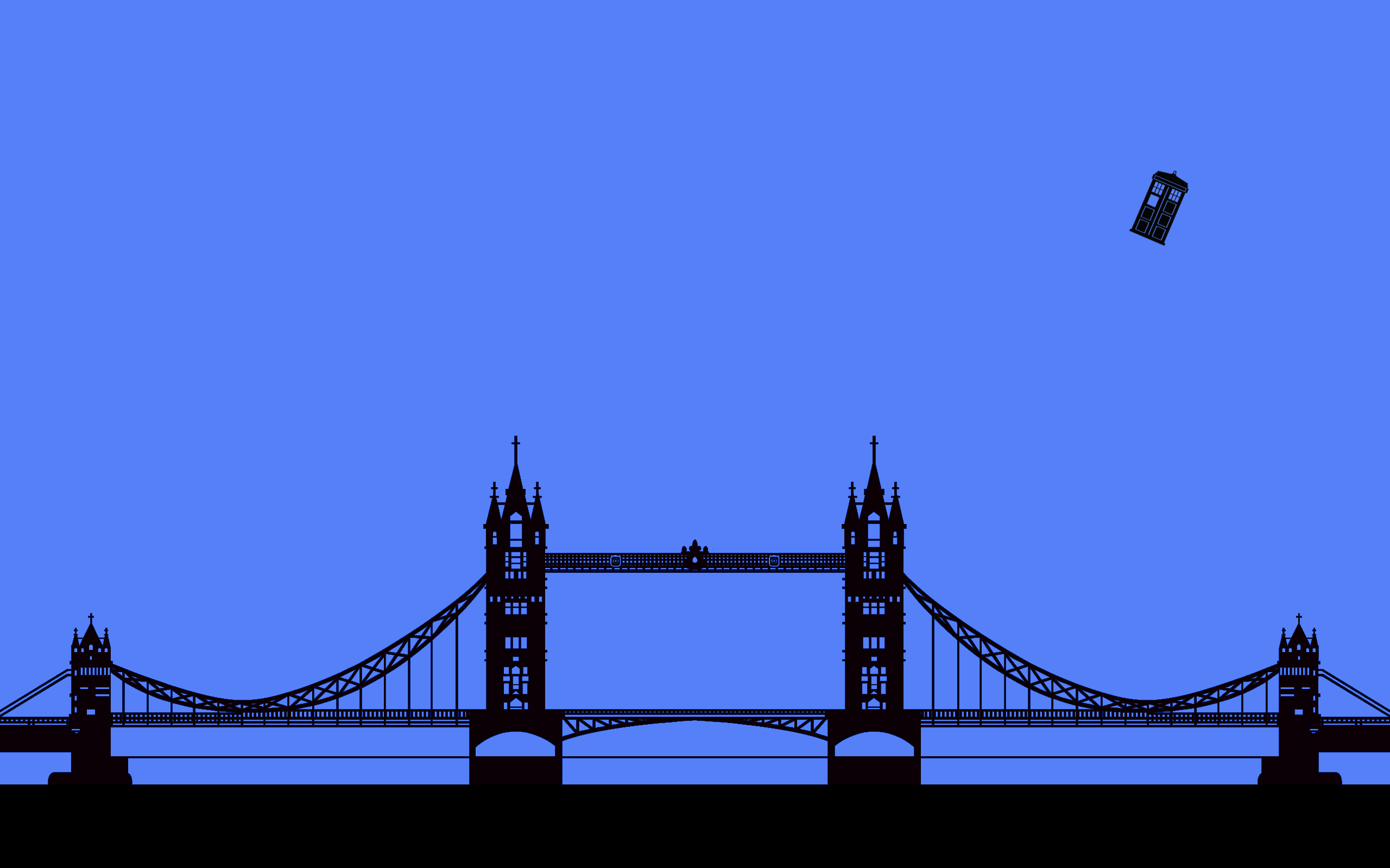 2560x1600 Tardis And London Bridge Silhouette (2560 X 1600) • R Wallpaper. Bridge Wallpaper, Tower Bridge, Minimalist Wallpaper