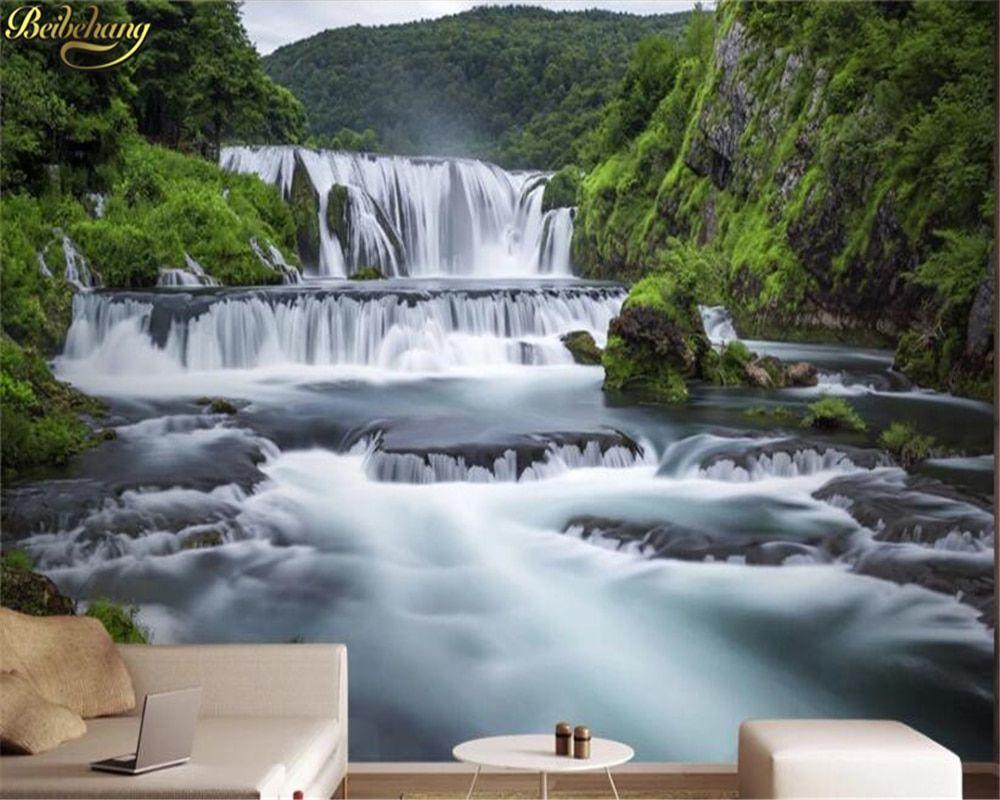 1000x800 beibehang papel de parede Custom 3D wallpaper mural croatia forest waterfall landscape 3D background wall home decoration. wall paper. bedroom muralbackdrop wallpaper