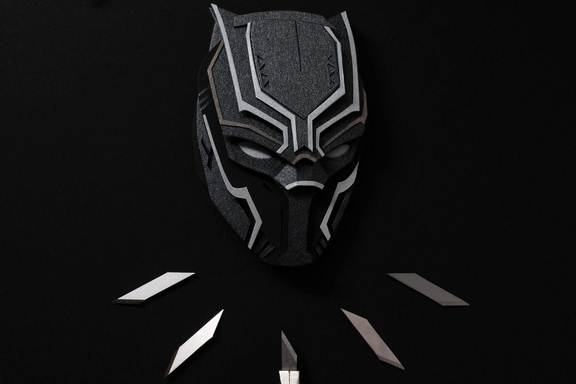 1920x1280 4K wallpaper: Black Panther Mask Wallpaper HD