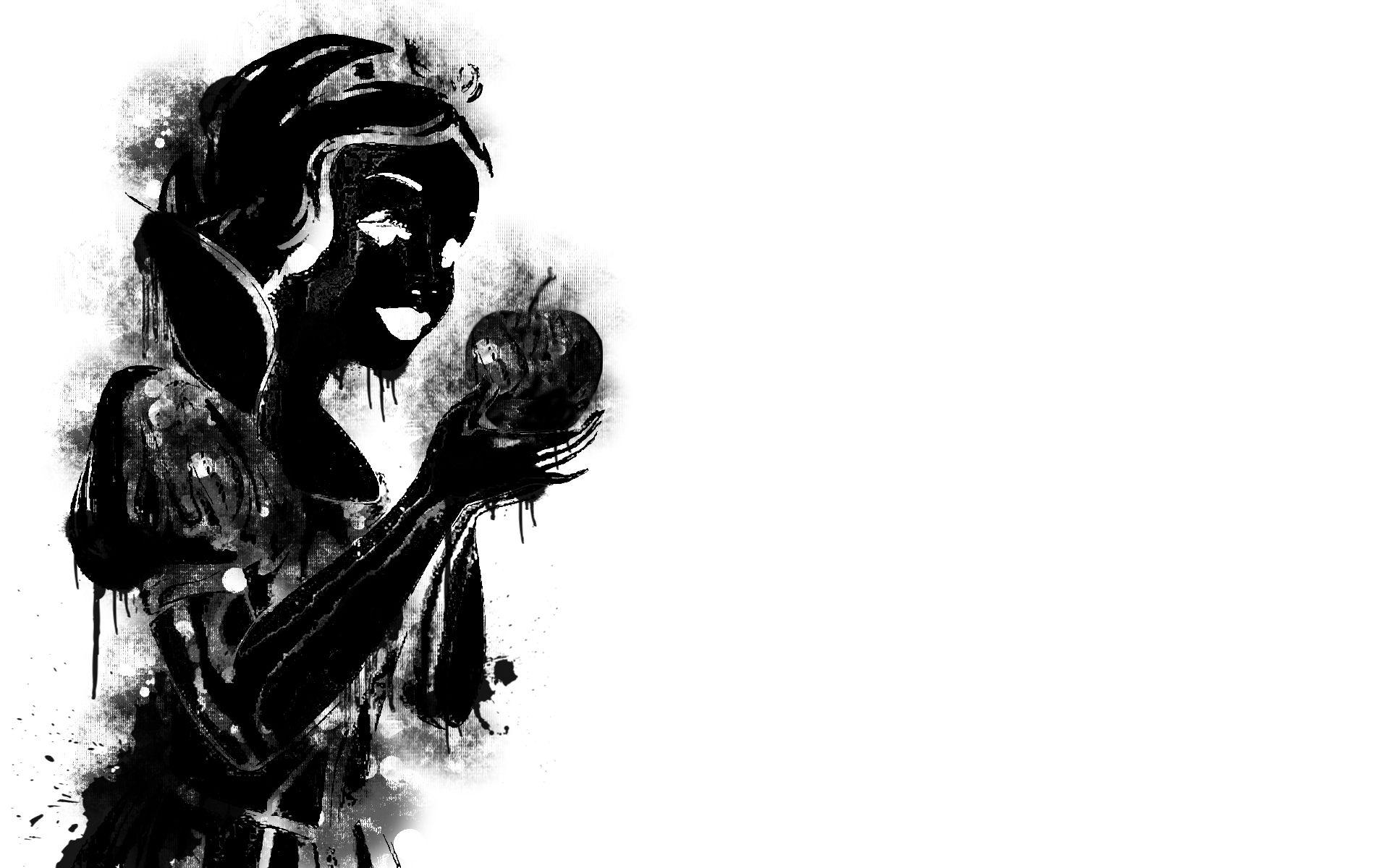 1900x1200 Snow White Apple Silhouette