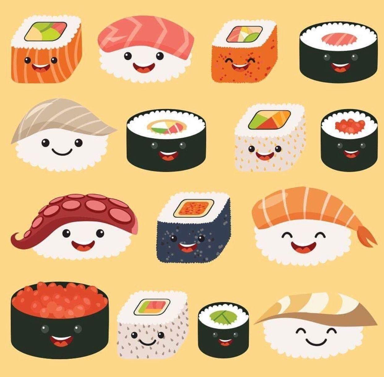 Cute Cartoon Sushi Wallpapers Top Free Cute Cartoon Sushi Backgrounds