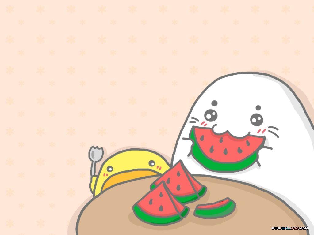 1024x768 Cute Sushi Wallpaper