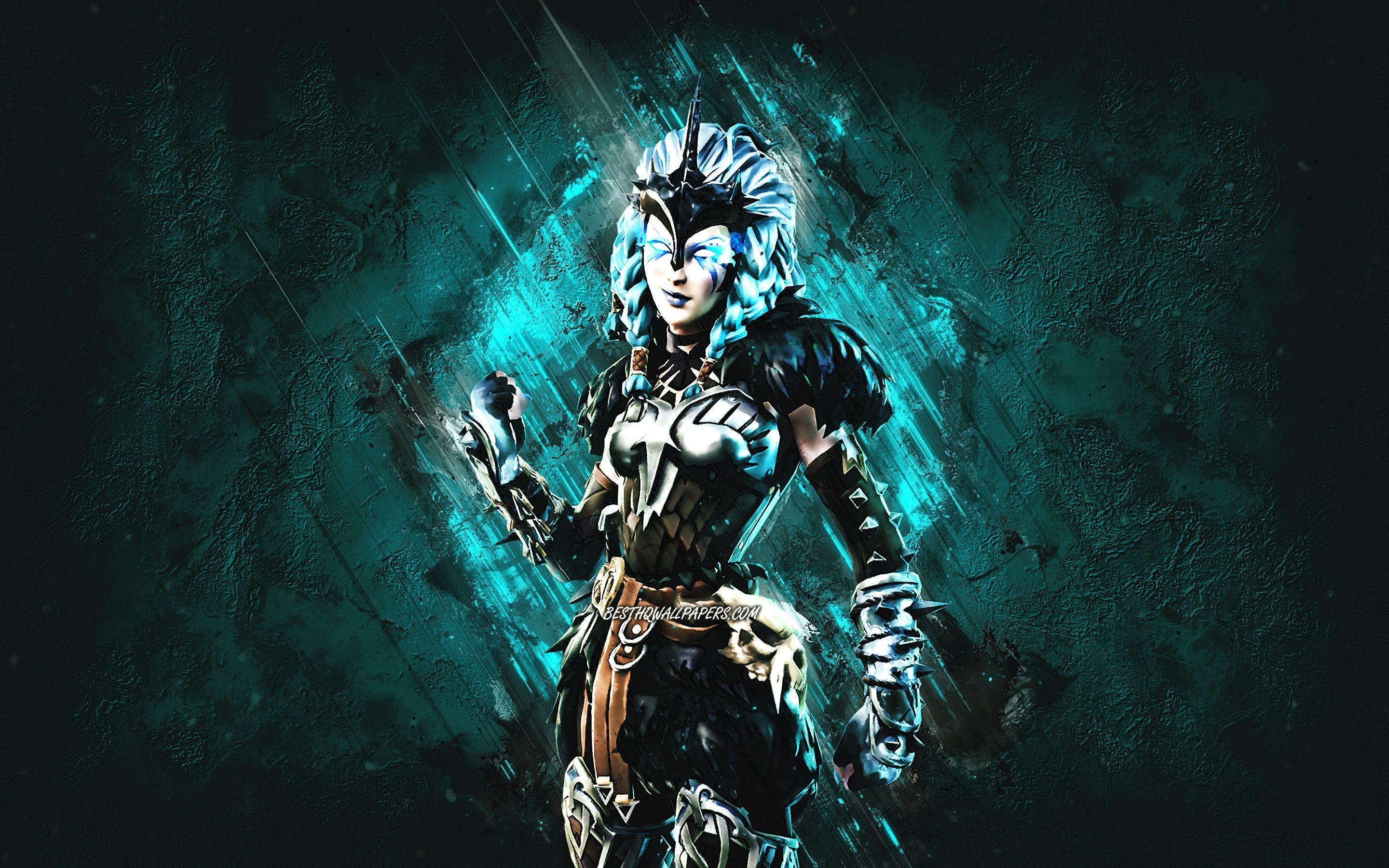 2880x1800 Download wallpaper Fortnite Valkyrie Skin, Fortnite, main characters, blue stone background, Valkyrie, Fortnite skins, Valkyrie Skin, Valkyrie Fortnite, Fortnite characters for desktop with resolution 2880x1800. High Quality HD picture wallpaper