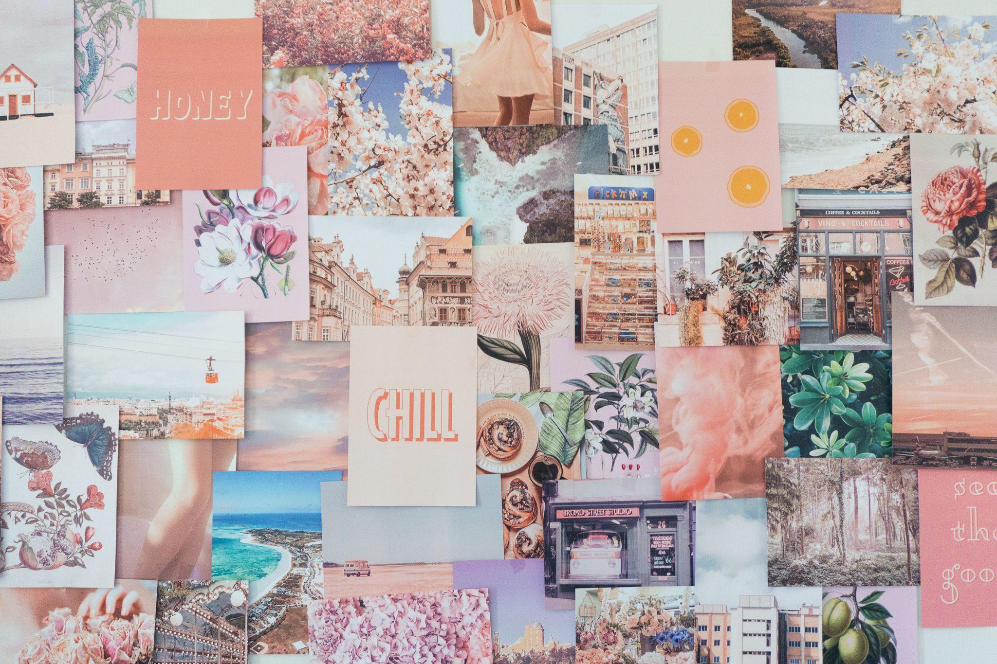 Pink Aesthetic Collage Wallpaper Desktop - img-go
