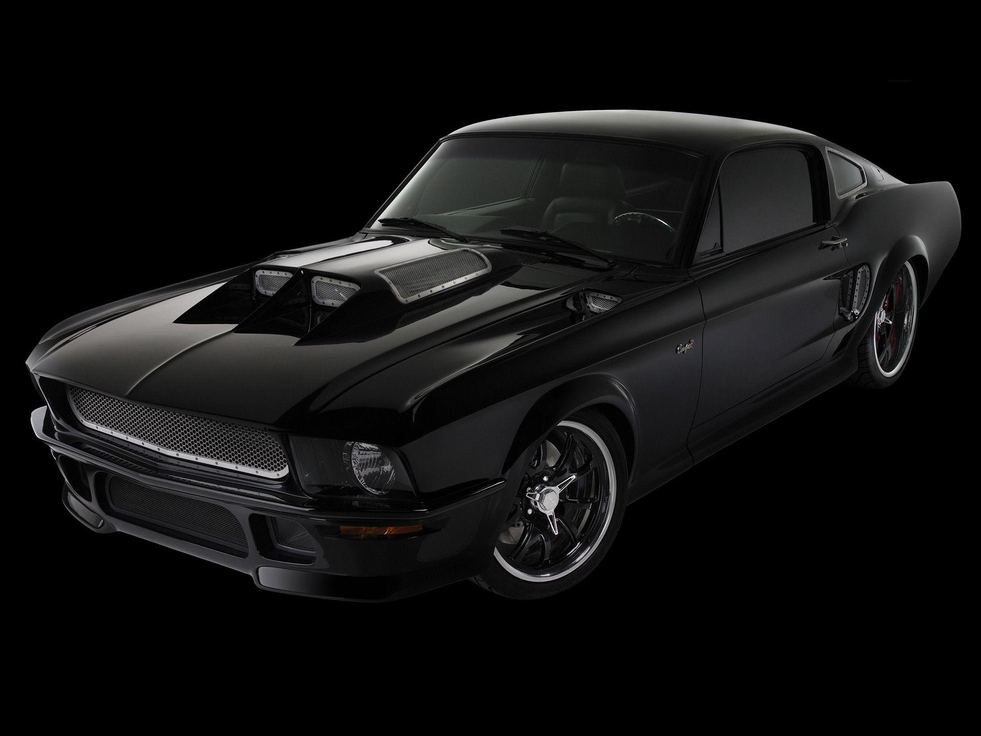1920x1440 Mustang Black Background .