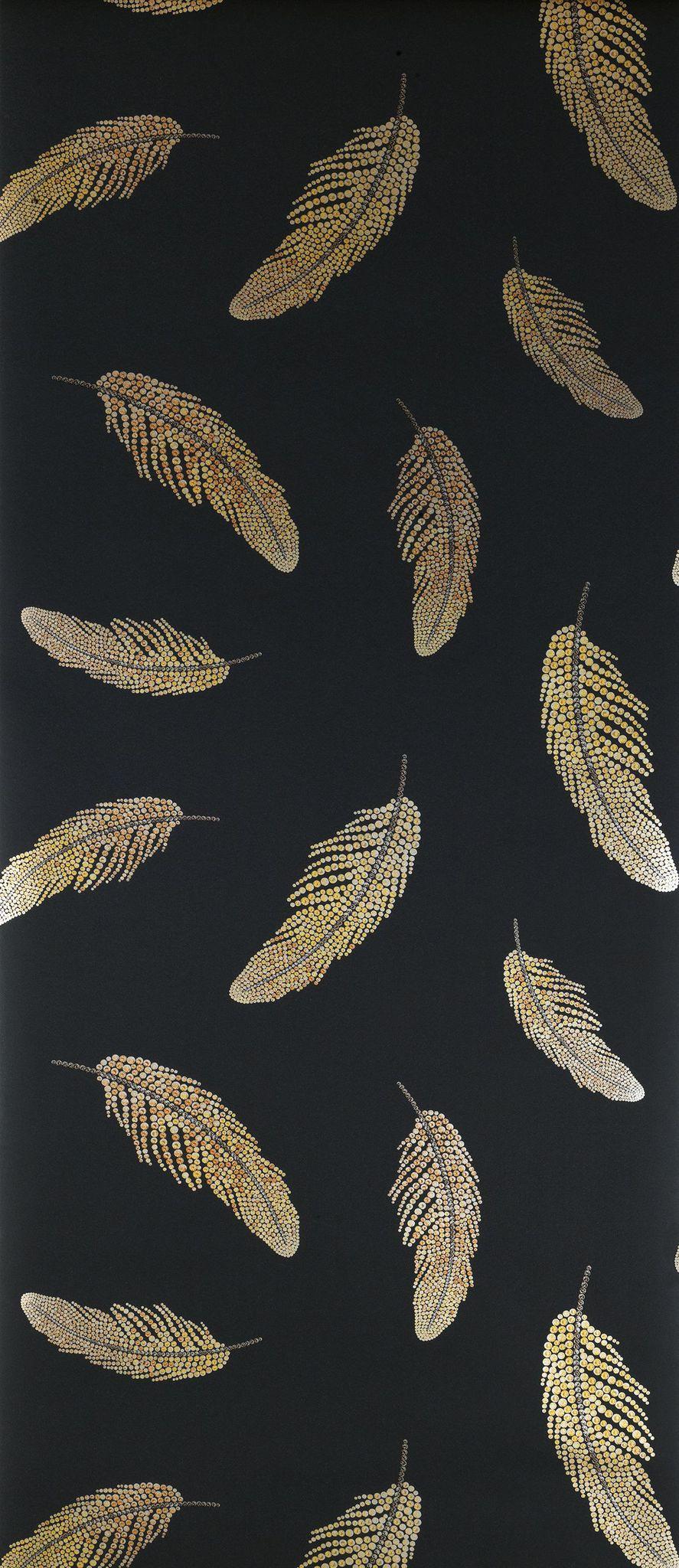 887x2048 Black and Gold Wallpaper