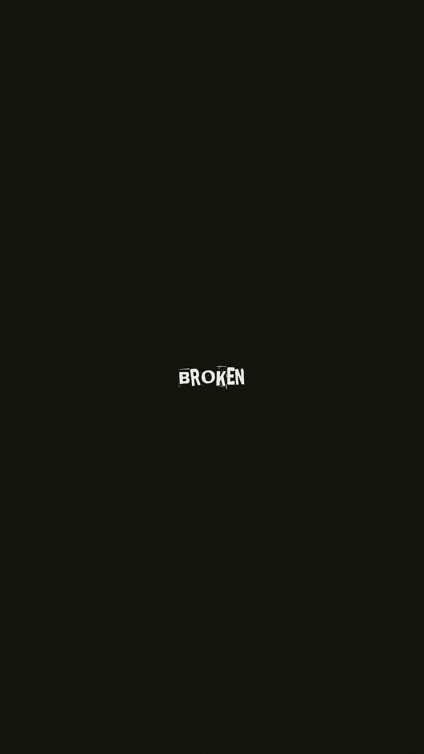 1440x2560 Broken Words Dark Black Ultra HD Android Mobile Wallpaper