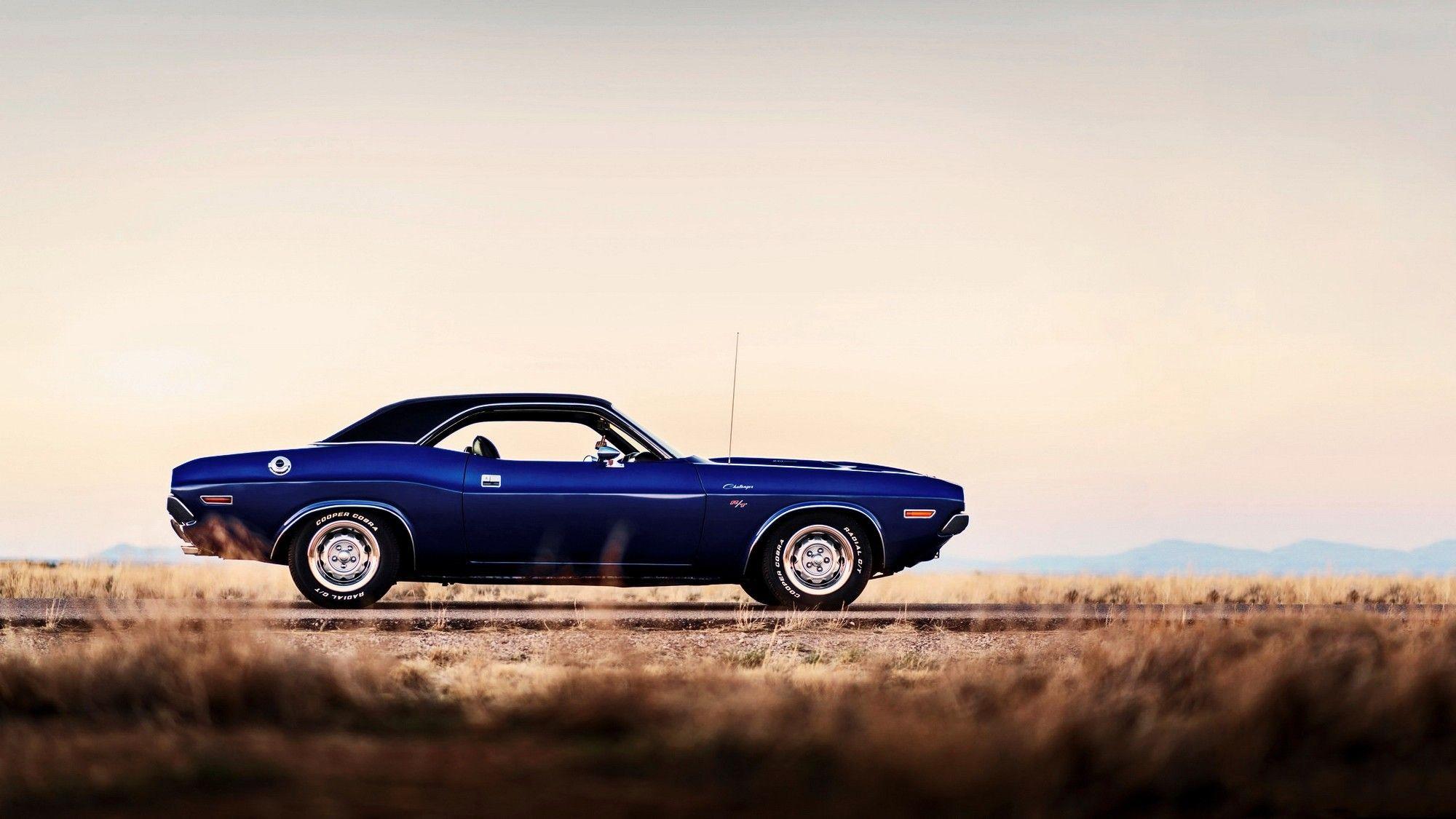 2000x1125 Dodge Challenger 1970 Car Road Blue Cars Plains Wallpaper:2000x1125