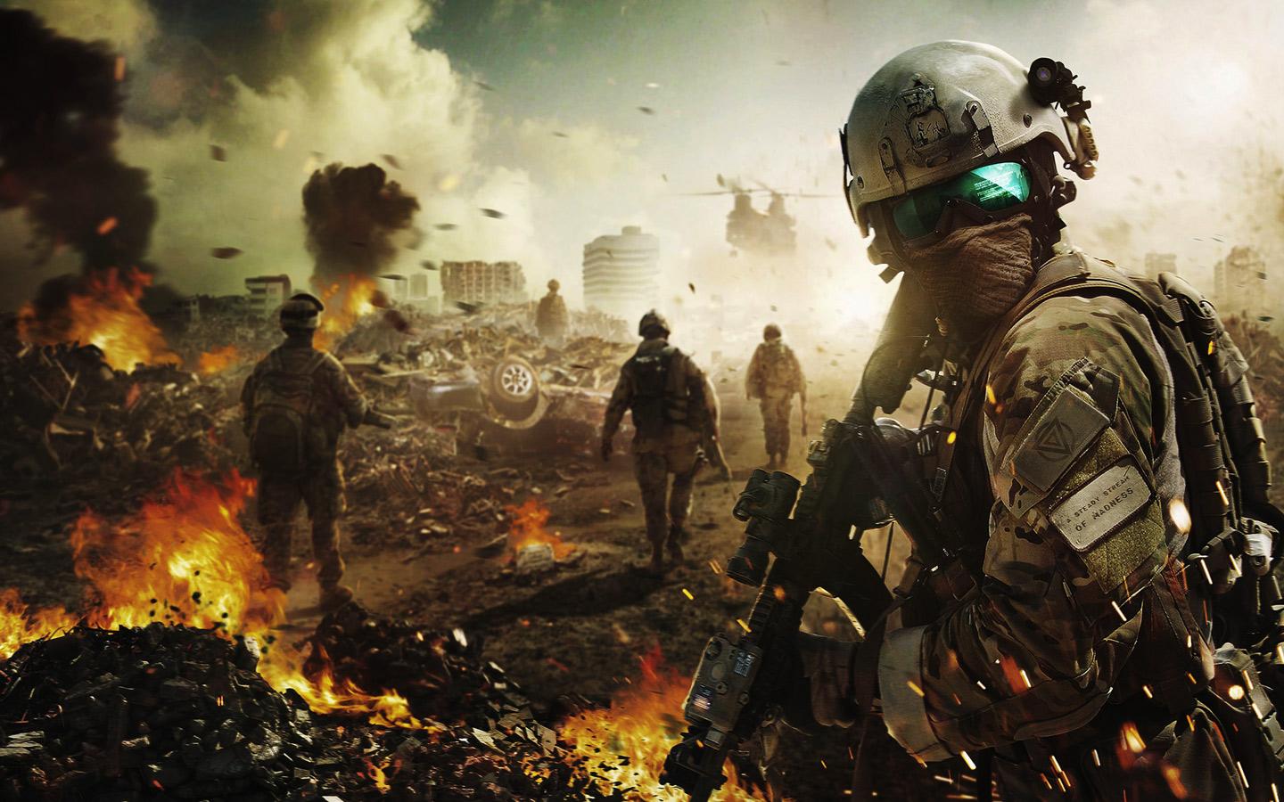1440x900 Free Battlefield Soldiers Game computer desktop wallpaper