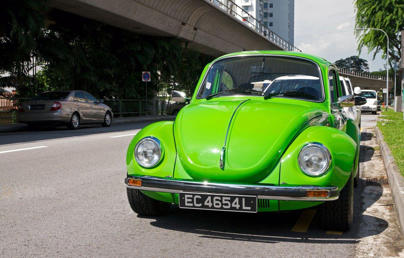1332x850 Wallpaper green, beetle, Volkswagen Beetle image for desktop, section volkswagen