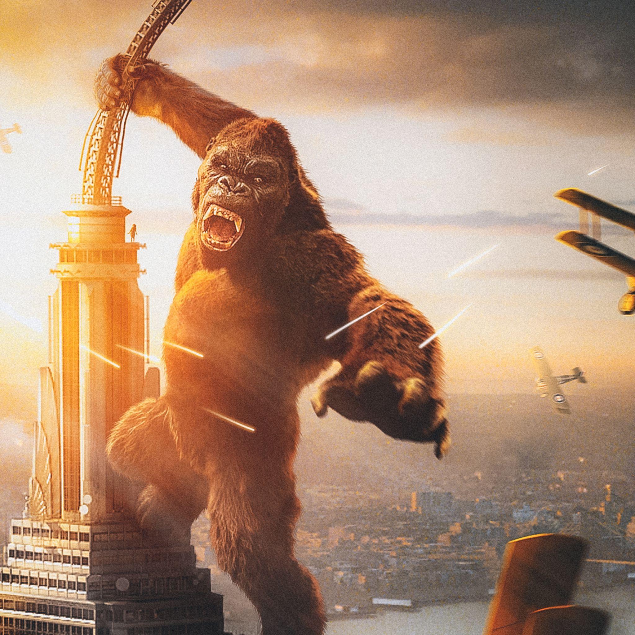 2048x2048 King Kong Vs Plane iPad Air HD 4k Wallpaper, Image, Background, Photo and Picture