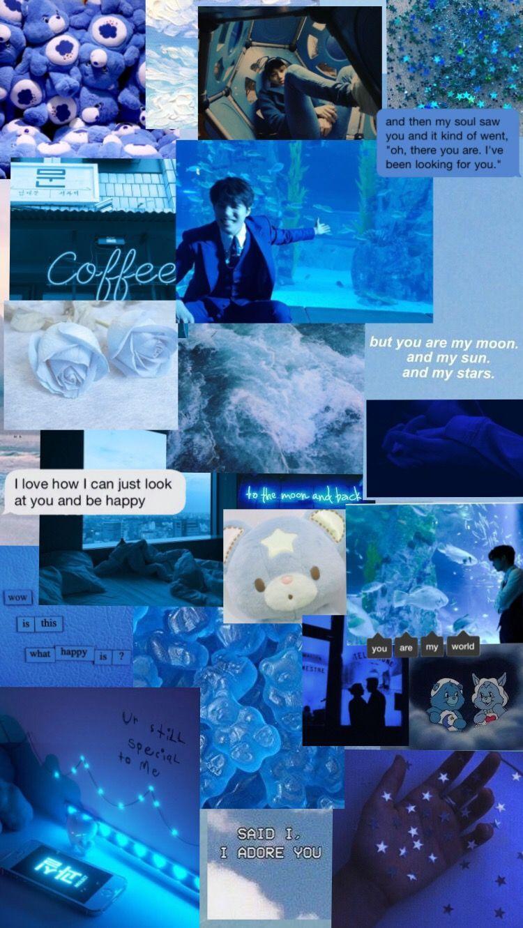 750x1331 Grunge Blue Aesthetic Wallpaper