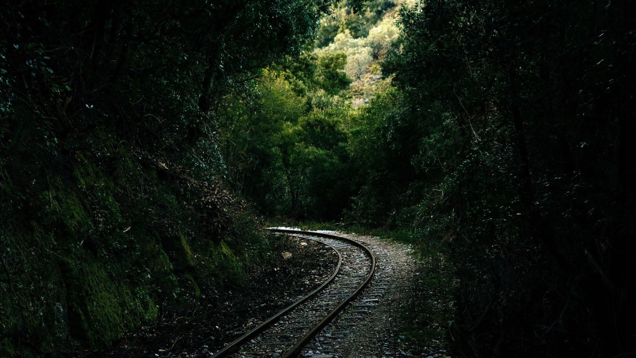 2048x1152 Wallpaper Train Track, Forest, Nature, Path Path HD Wallpaper